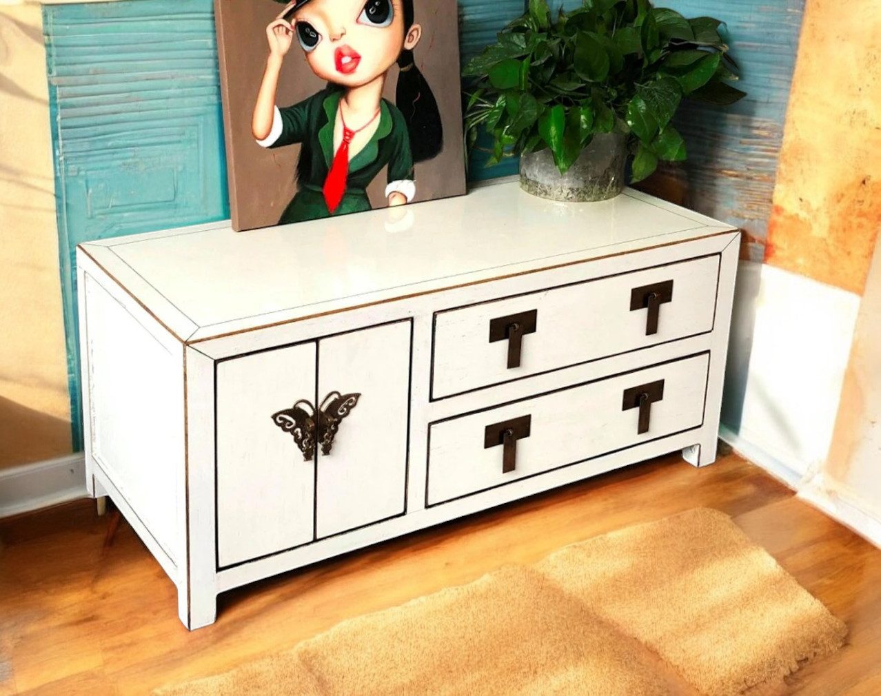 OPIUM OUTLET Kommode Schrank Lowboard Sideboard TV-Kommode Fernsehschrank (Asia Möbel komplett montiert), asiatisch orientalisch chinesisch
