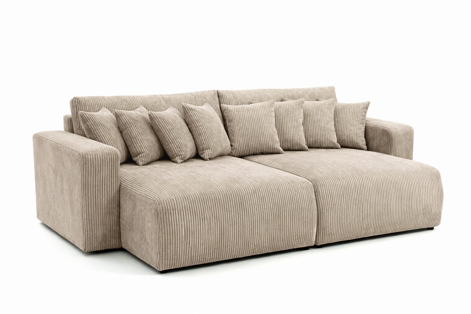 Kaiser Möbel Schlafsofa, Cordstoff Poso, PIANO DOUBLE, Große Liegefläche, Tiefe Sitzfläche, Cordstoff mit markanter Struktur