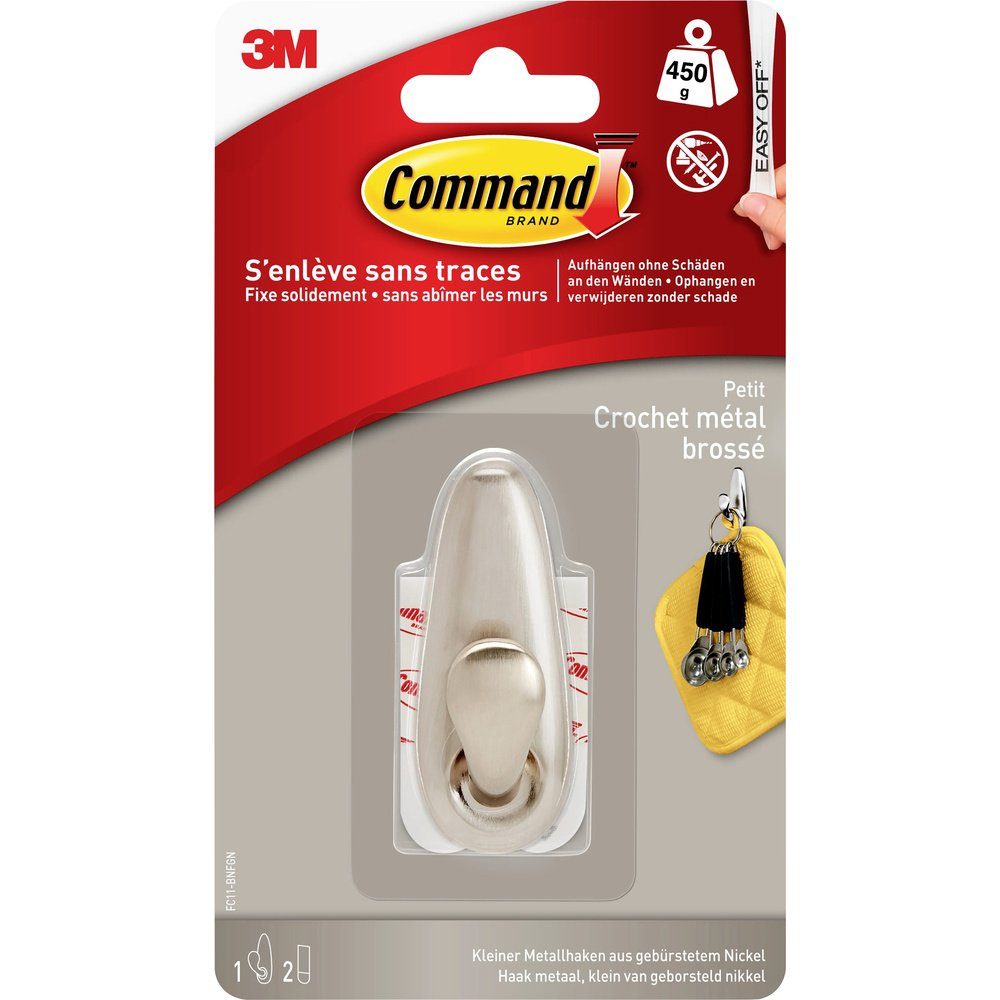 Klebehaken 3M Command™ Small Metallhaken"klassisch" (L x B x H) 67 x 25 x 25 mm