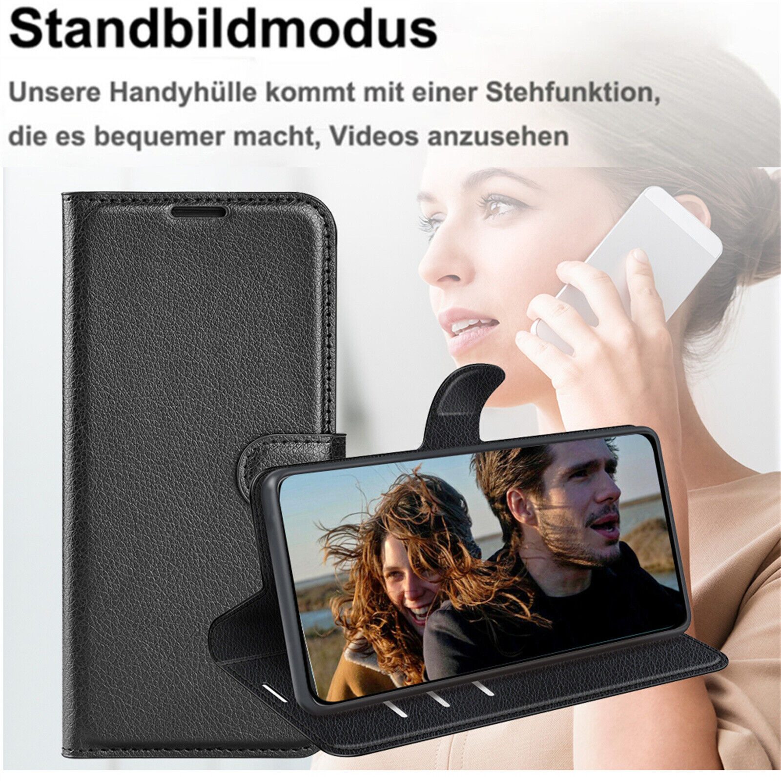 betterfon Handyhülle Handytasche für Samsung Galaxy Xcover 7 Schutzhülle Klapphülle Schwarz, 3 Kartenfächer, Magnetverschluss & Standfunktion im Lederlook – Bild 4 von 5