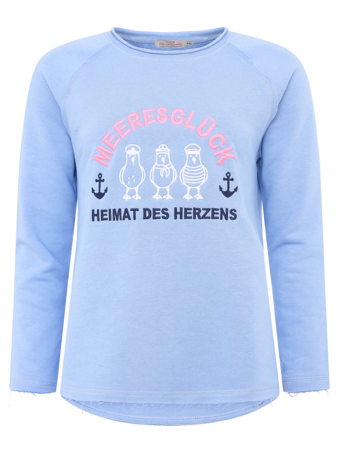Zwillingsherz Sweatshirt ""Meeresglück"", mit verspieltem Ankerdetail günstig online kaufen