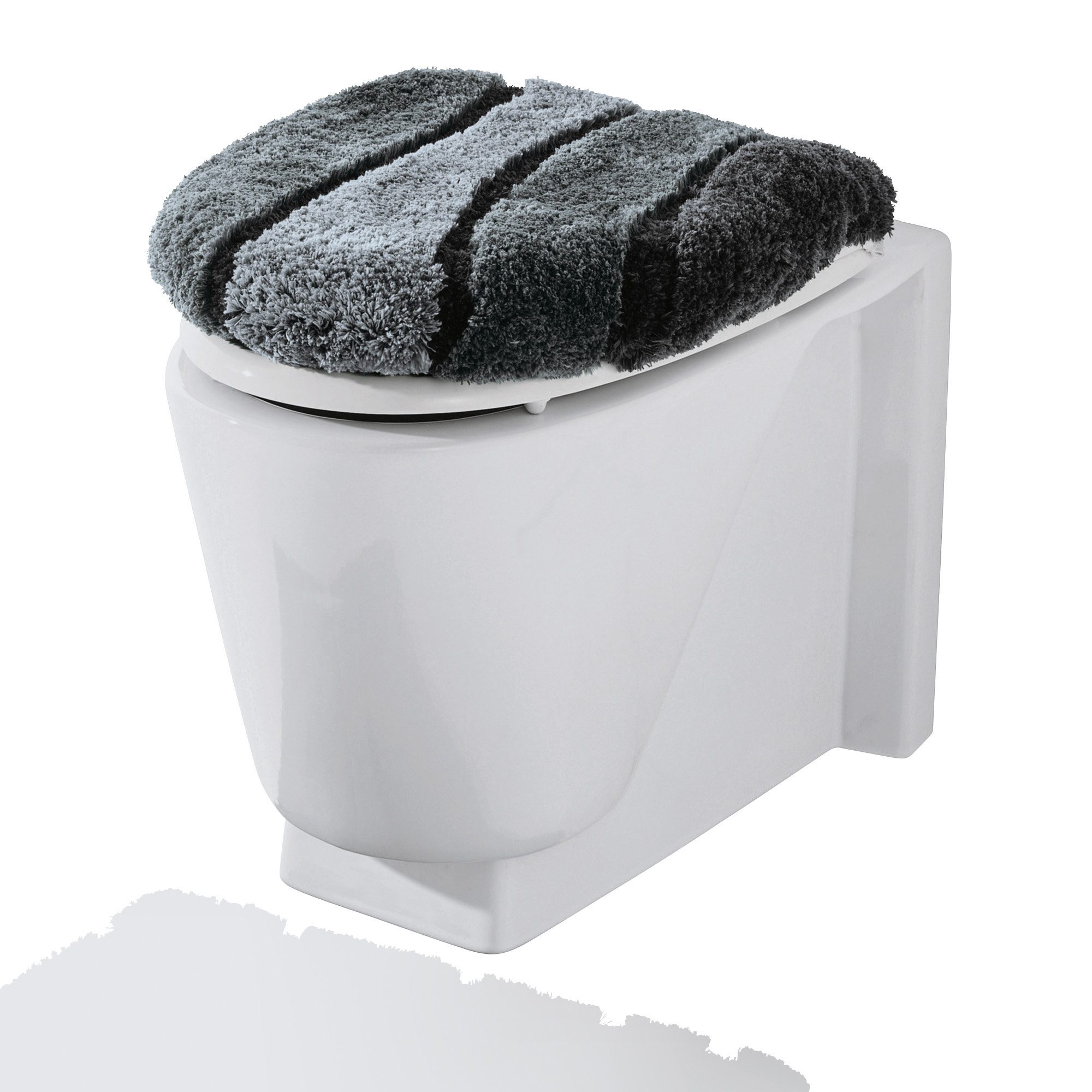 REDBEST Badematte WC-Deckelbezug "Louisville", Höhe 20 mm, Gummizug:, Streifen