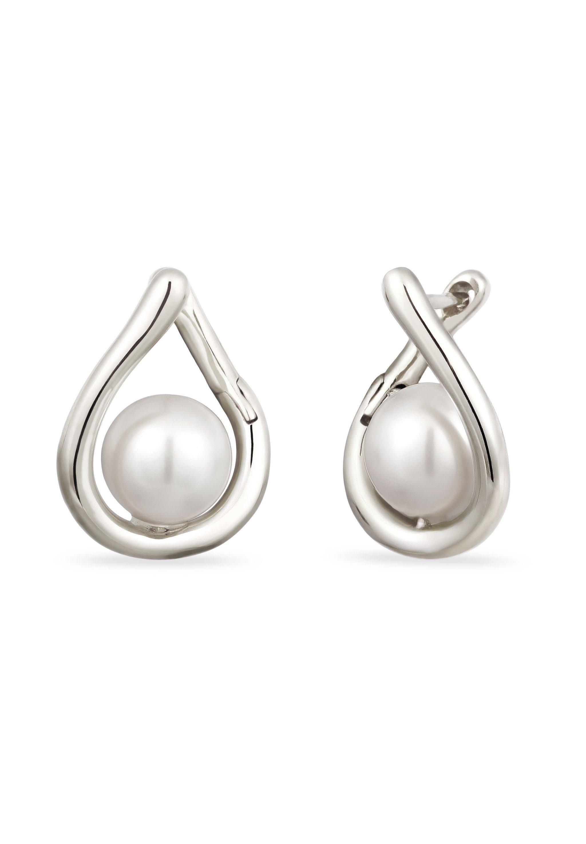 Elli Paar Creolen Creolen mit Perlen von Swarovski® 925 Sterling Silber