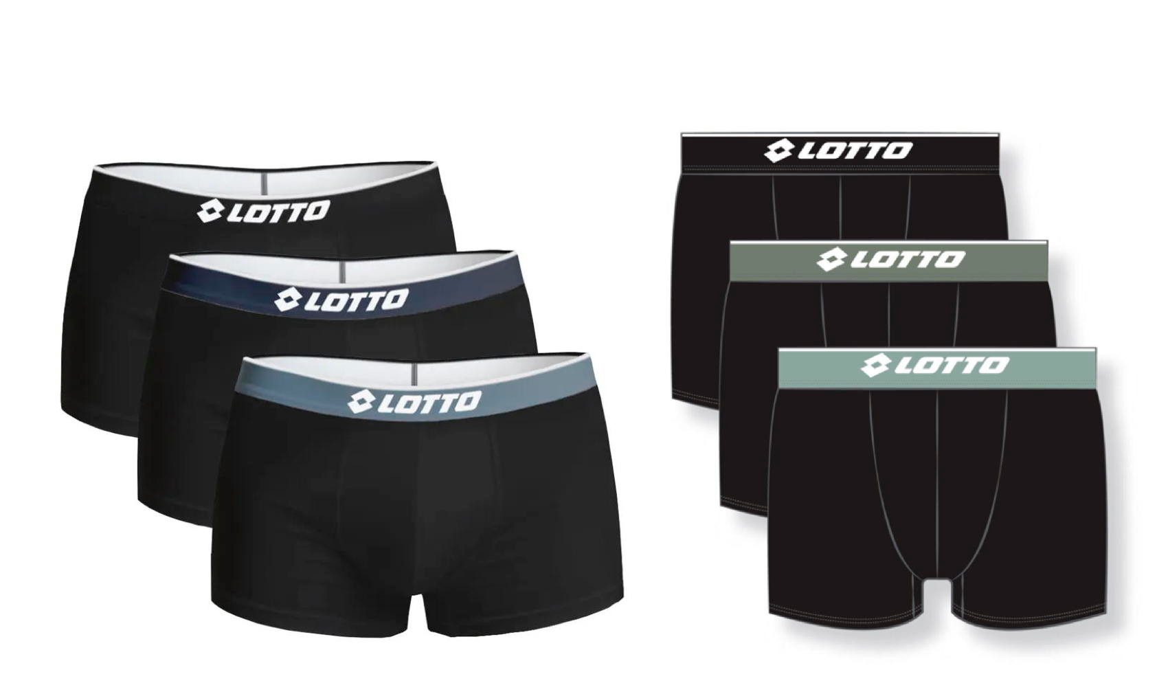 Lotto Boxershorts Herren Comfort Boxershorts 6er-Pack Basic (6 Stück)