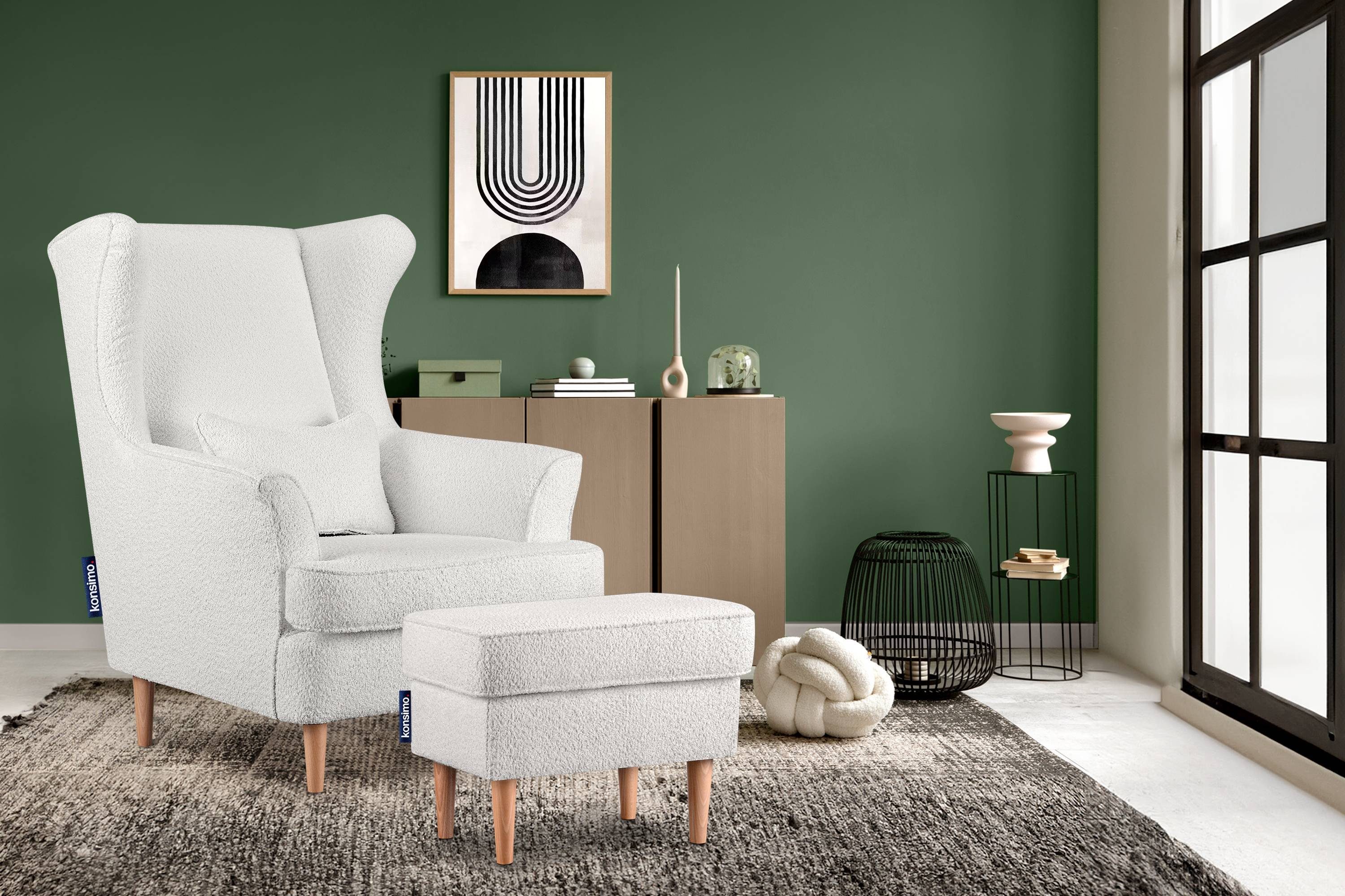 KONSIMO® Ohrensessel STRALIS Sessel, zeitloses Design günstig online kaufen