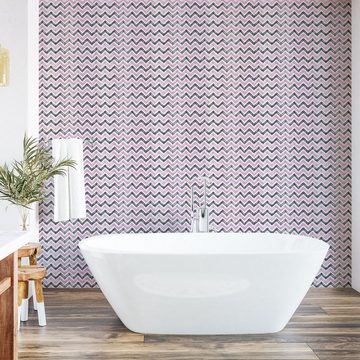 Abakuhaus Vinyltapete selbstklebendes Wohnzimmer Küchenakzent, Geometrisch Chevron Zigzags