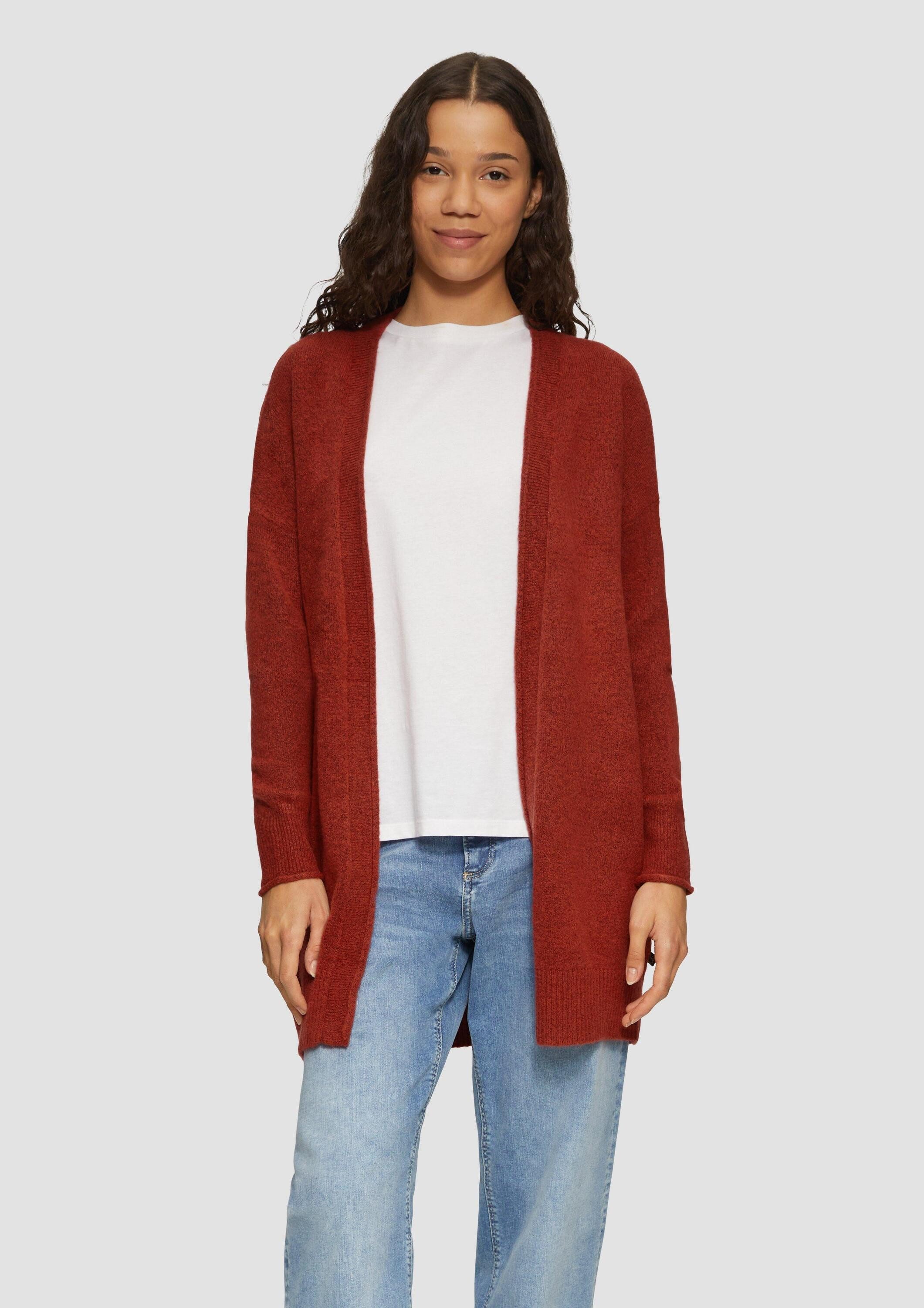 QS Cardigan Strickjacke Weiche Strickjacke mit Rollkante günstig online kaufen