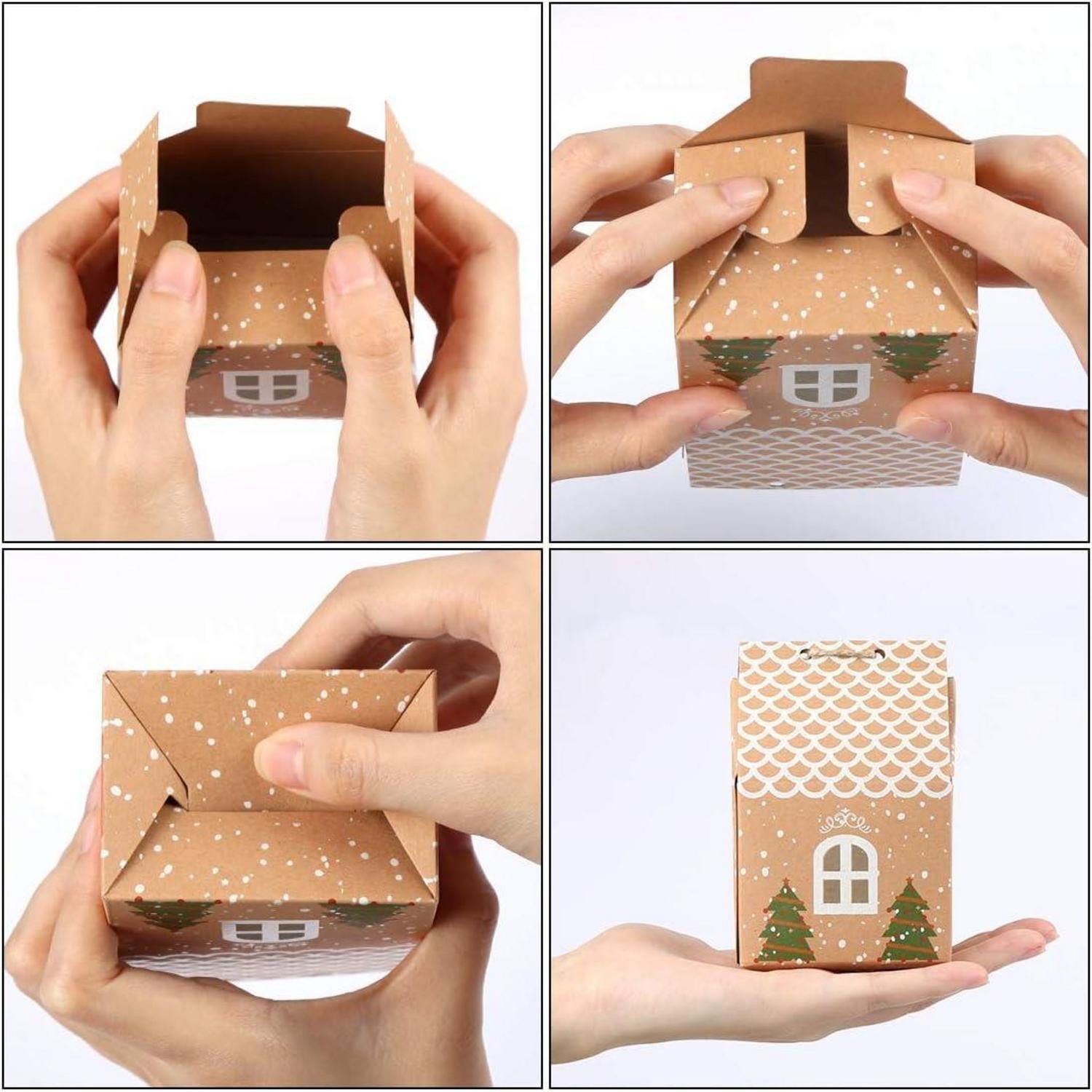 LuxusKollektion DIY-Adventskalender Adventskalender zum Befüllen Häuser DIY Boxen 24 schwarz