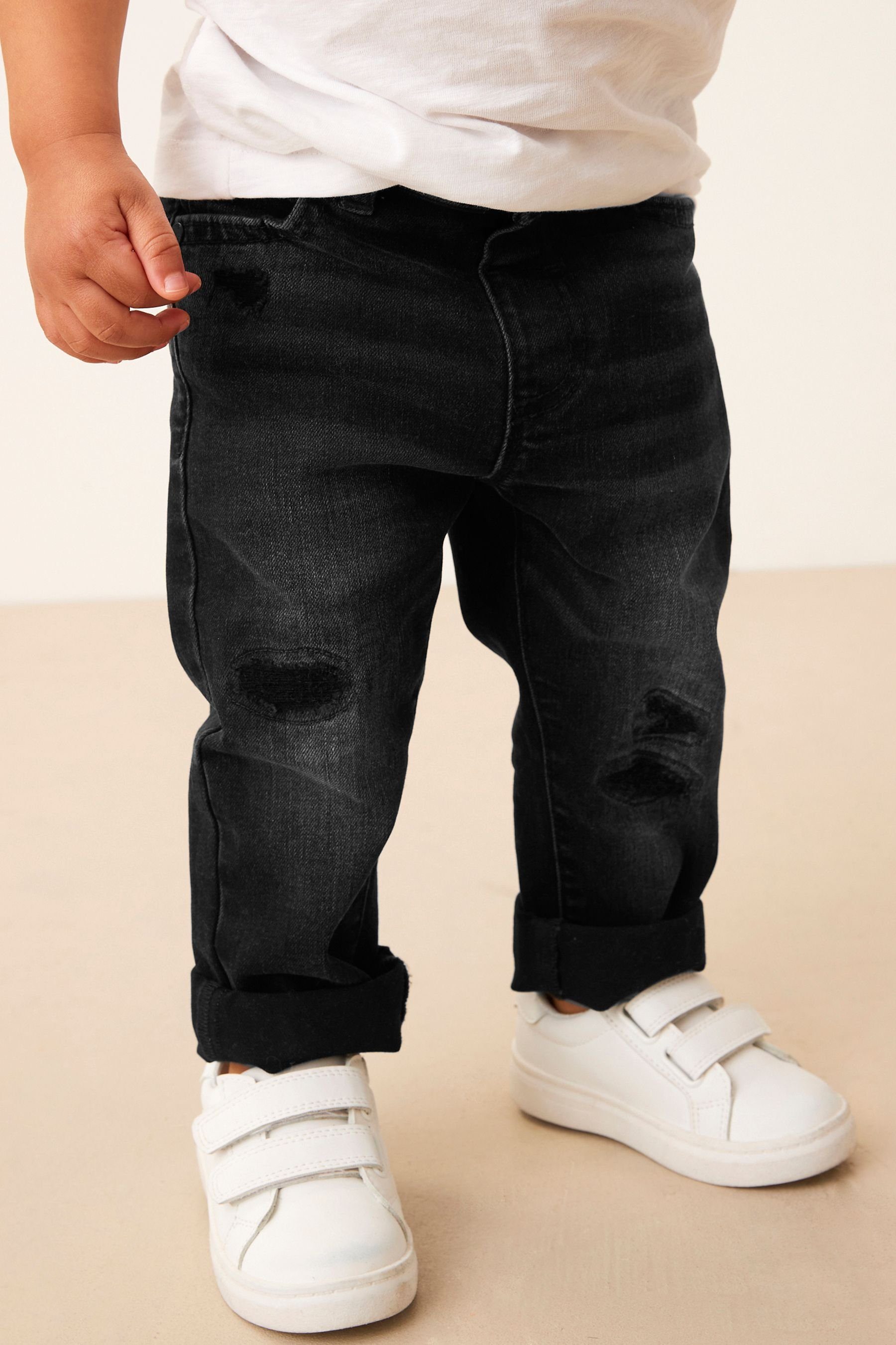Next Destroyed-Jeans Jeans in Used-Optik Black Denim (1-tlg)