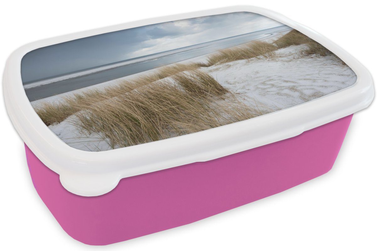 Lunchbox - Mädchen, - Brotdose Brotbox Kunststoff für Wasser, Kinder, Snackbox, rosa (2-tlg), Erwachsene, Dünen Nordsee Kunststoff, MuchoWow