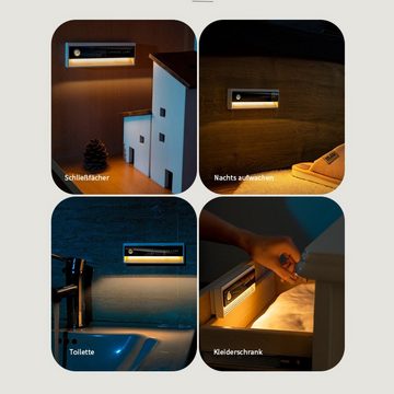yozhiqu LED Nachtlicht LED-verknüpftes Nachtlicht mit Sensor für den menschlichen Körper, USB wiederaufladbare magnetische Schlafzimmer-Nacht-Flur-Licht