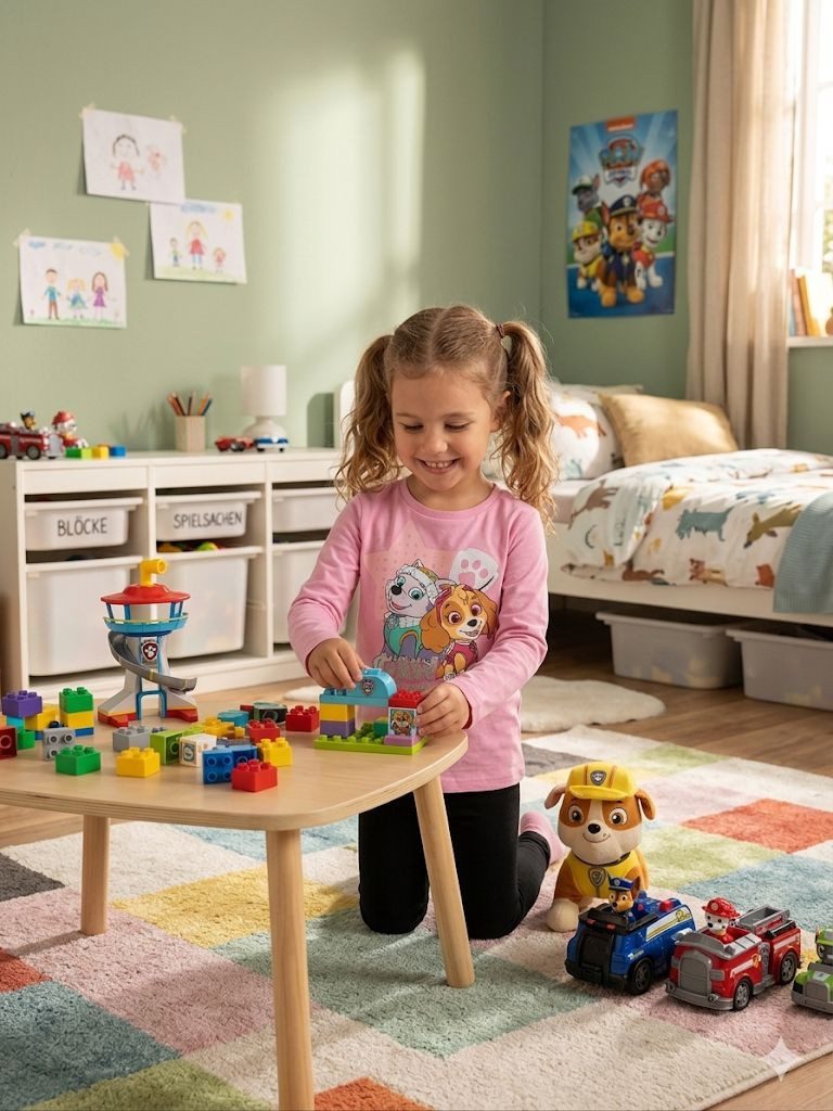 PAW PATROL Langarmshirt Paw Patrol Langarmshirt für Mädchen – Rosa Glitzer-Design 3-8 Jahre Mädchen langes Oberteil T-Shirt