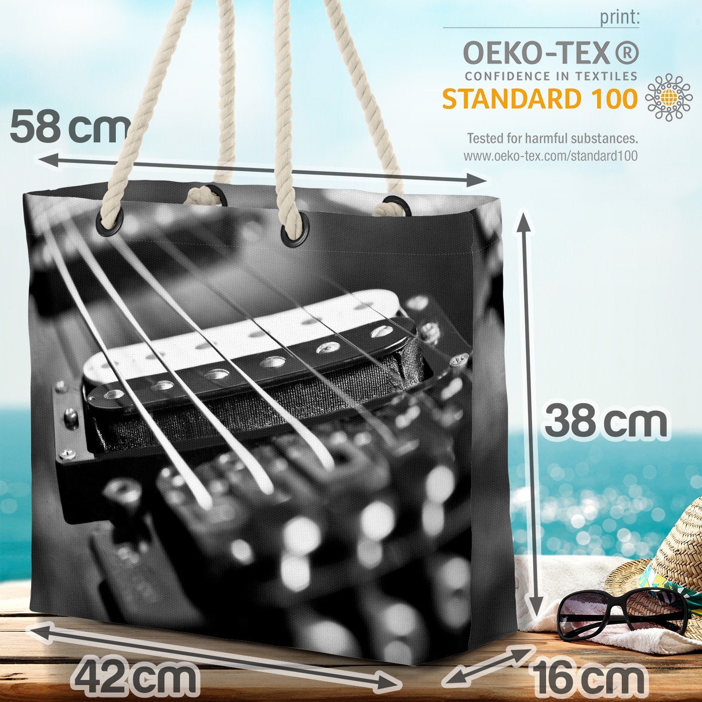 VOID Strandtasche (1-tlg), schnur fels musika instrumente Gitarren String musik Rockband gitarre