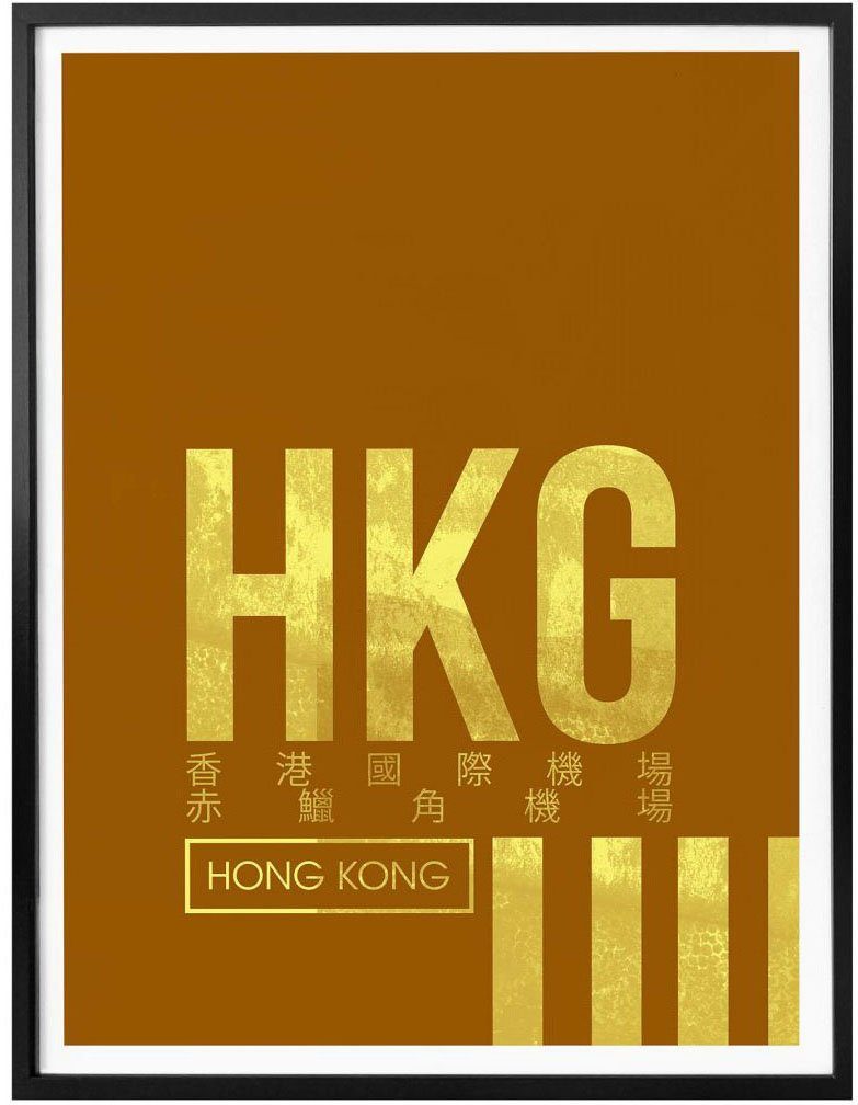 St), Wandposter (1 Flughafen Wandbild, Poster, Bild, HKG Flughafen Kong, Wall-Art Poster Hong Wandbild