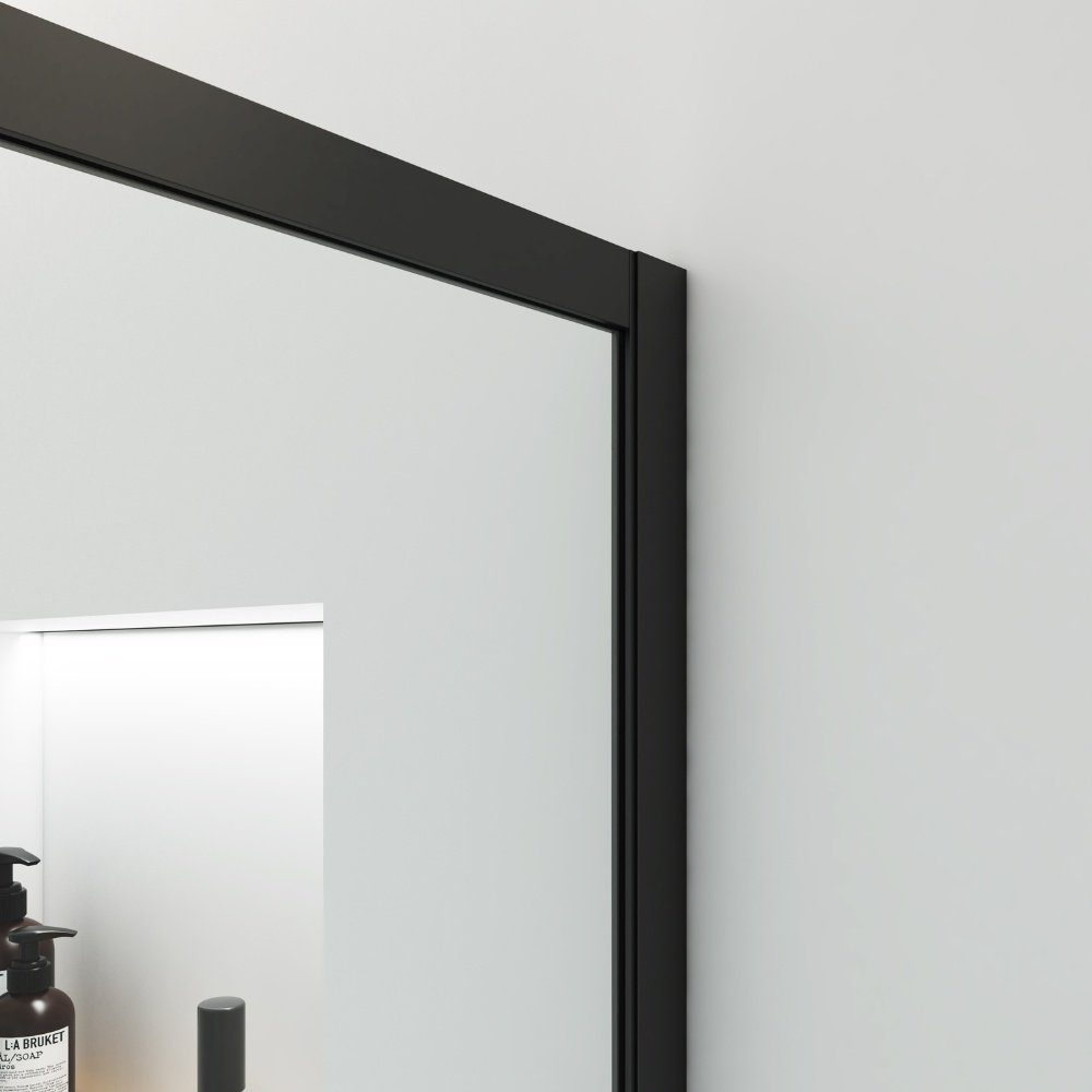 HOME DELUXE Duschwand Duschabtrennung BAKI Schwarz 2 Raster, Einscheibensicherheitsglas – Bild 4 von 5