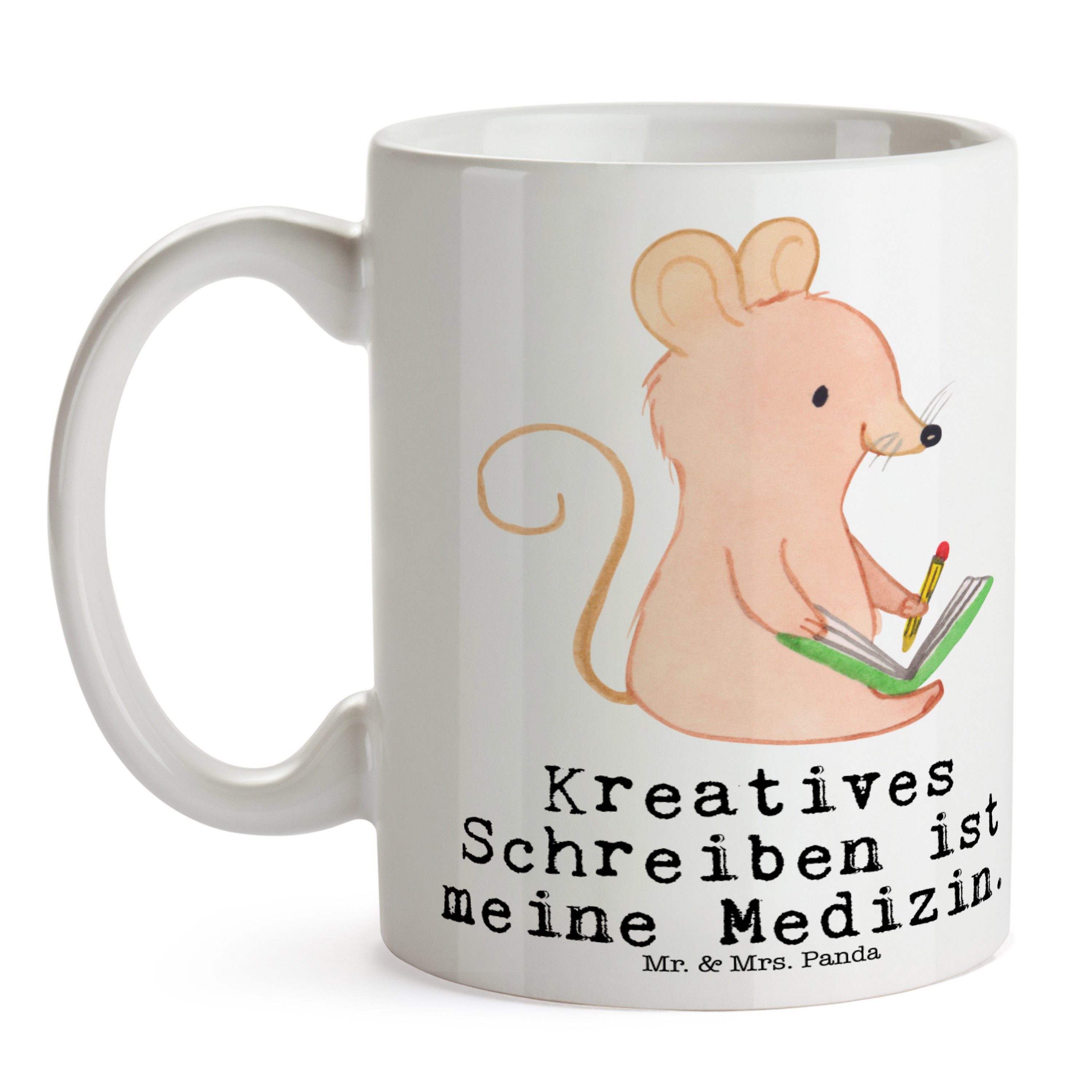 Mr. & Mrs. Panda creative Weiß Medizin - writing, Keramik Geschenk, Schreiben Tasse Kreatives Maus 