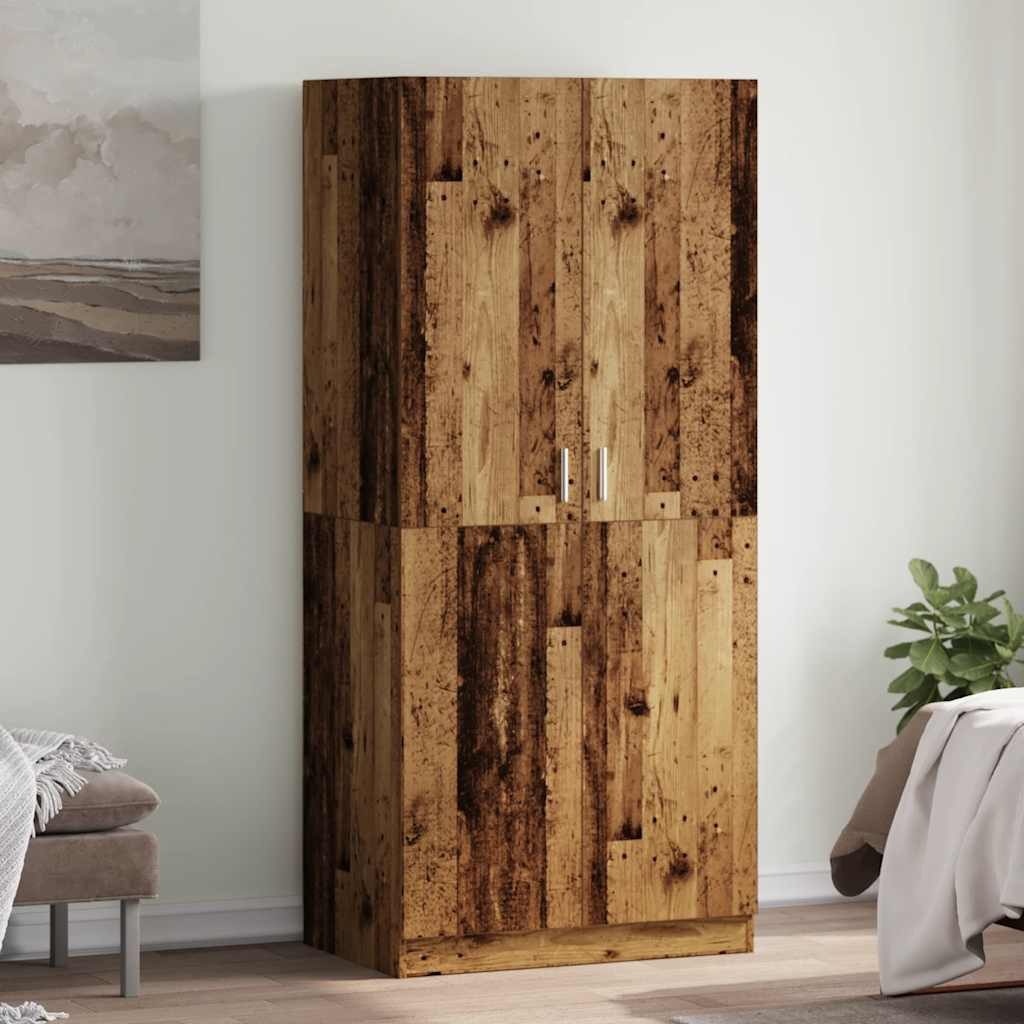 vidaXL Kleiderschrank NA Kleiderschrank Altholz-Optik 90x52x200 cm Spanplatte