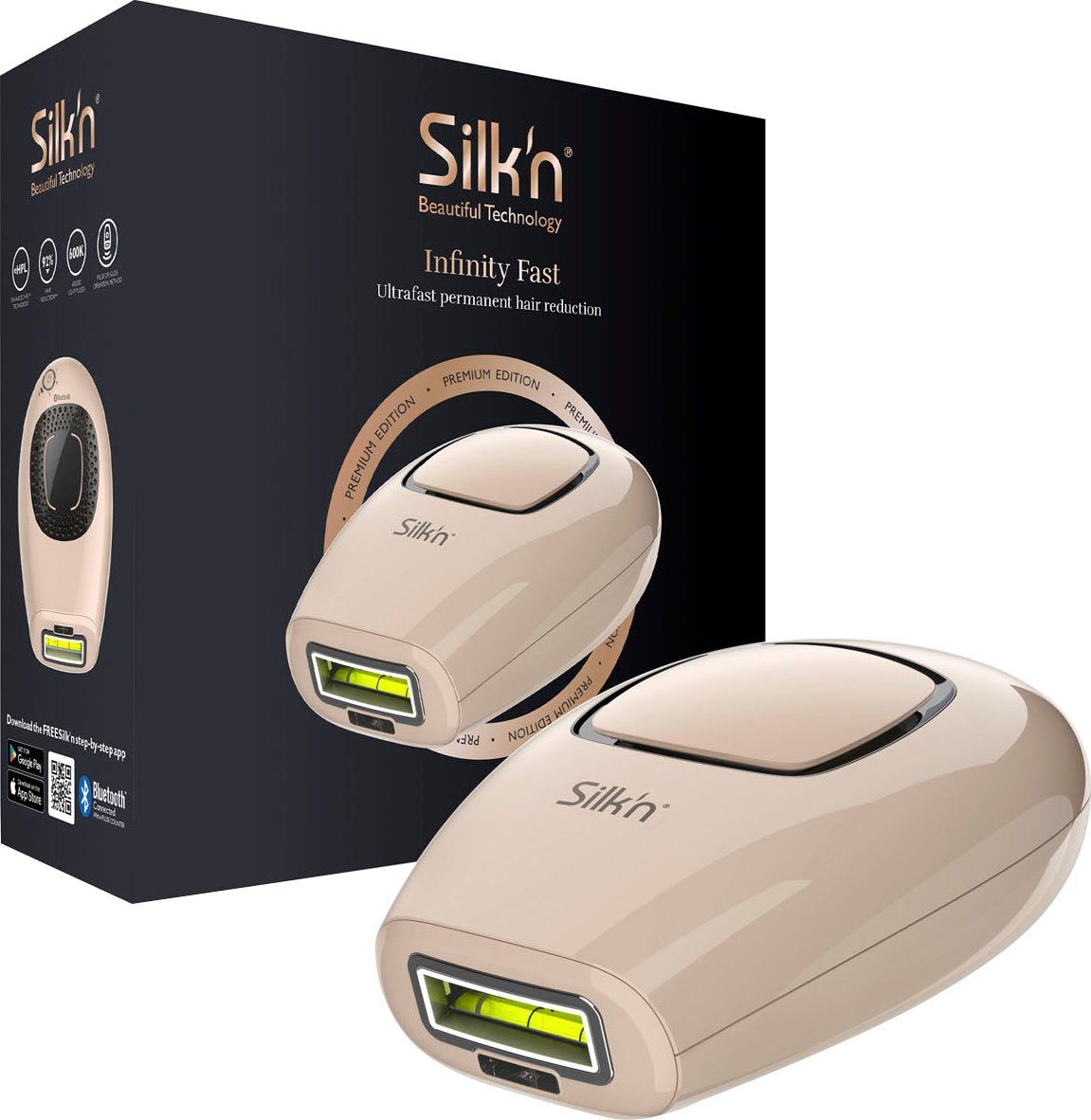 Silk'n HPL-Haarentferner Infinity Fast, 600.000 Aufbewahrungsetui Lichtimpulse, inklusive