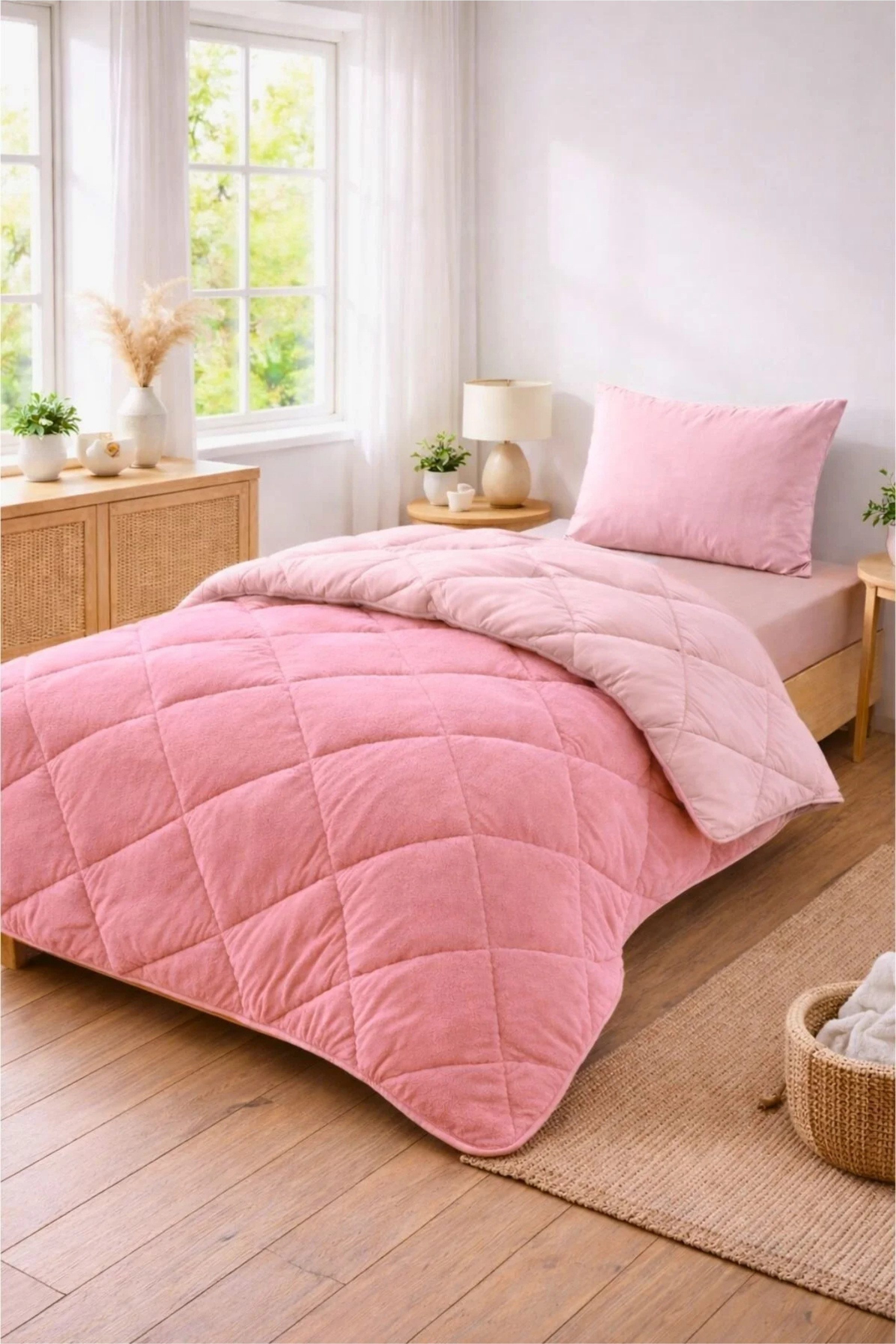 Formeya Baumwollbettdecke Wellsoft Wendesteppdecke 135x200 cm Antiallergisch Ganzjahres – Bild 3 von 5
