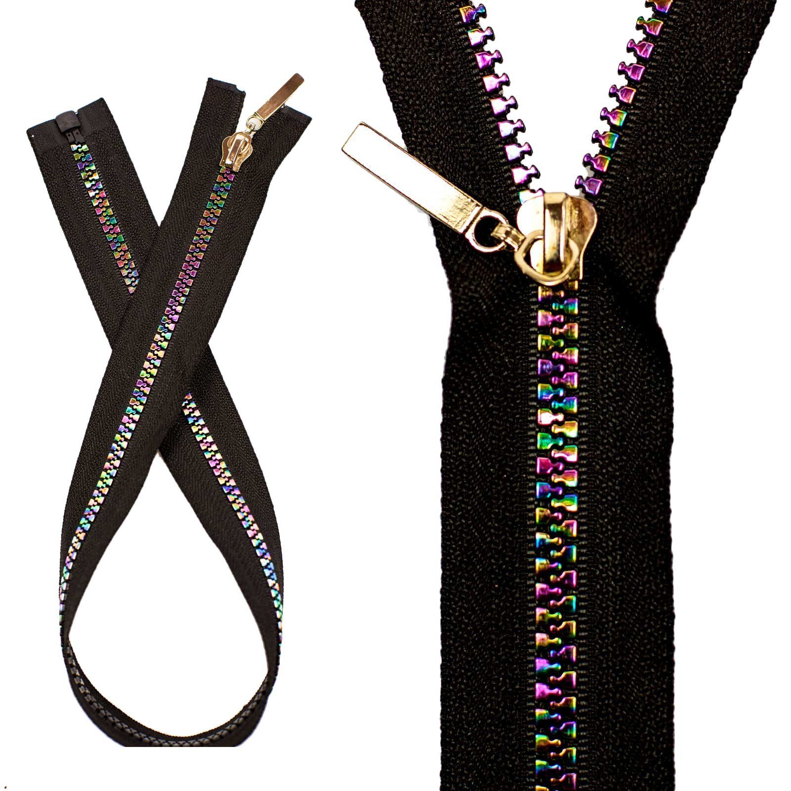 maDDma Reißverschluss Reißverschluss 5mm inkl. Zipper, Regenbogen, 50cm