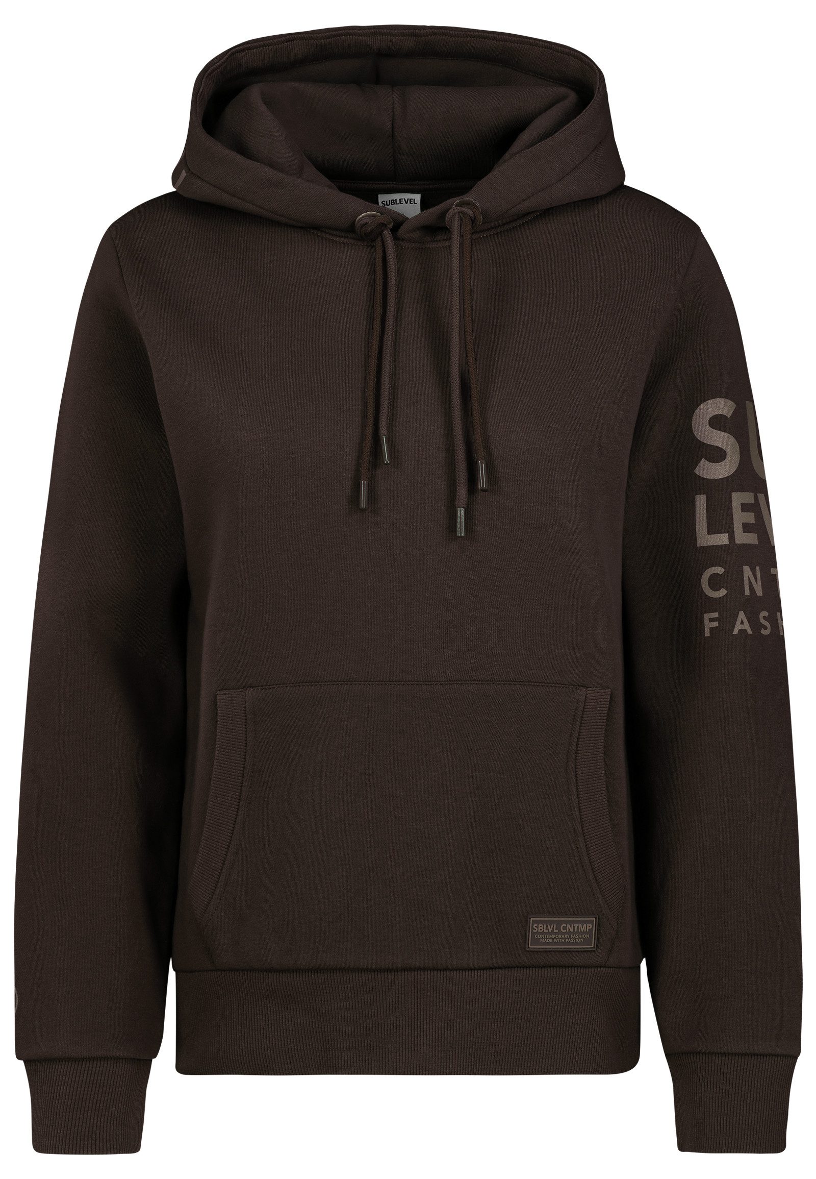 SUBLEVEL Kapuzenpullover Damen Hoodie mit auffälligen Prints auf Ärmel und Sweater, Kapuzensweatshirt mit Kängurutasche, mit Kapuze