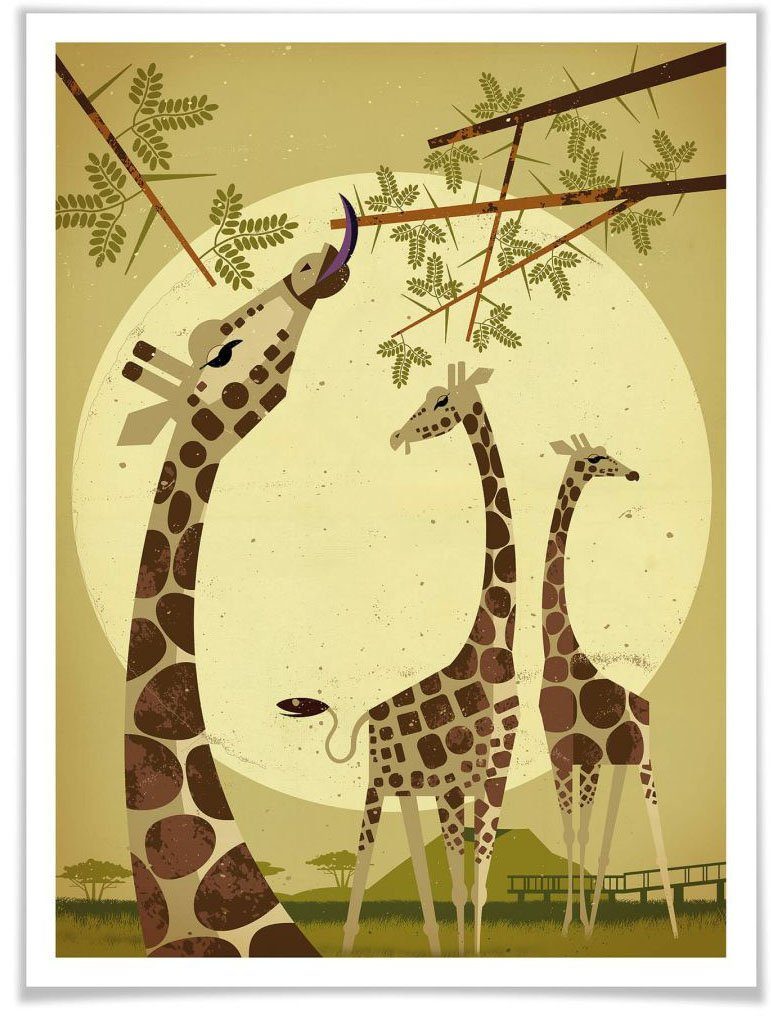 Wall-Art Poster Giraffes, Tiere (1 St), Poster, Wandbild, Bild, Wandposter