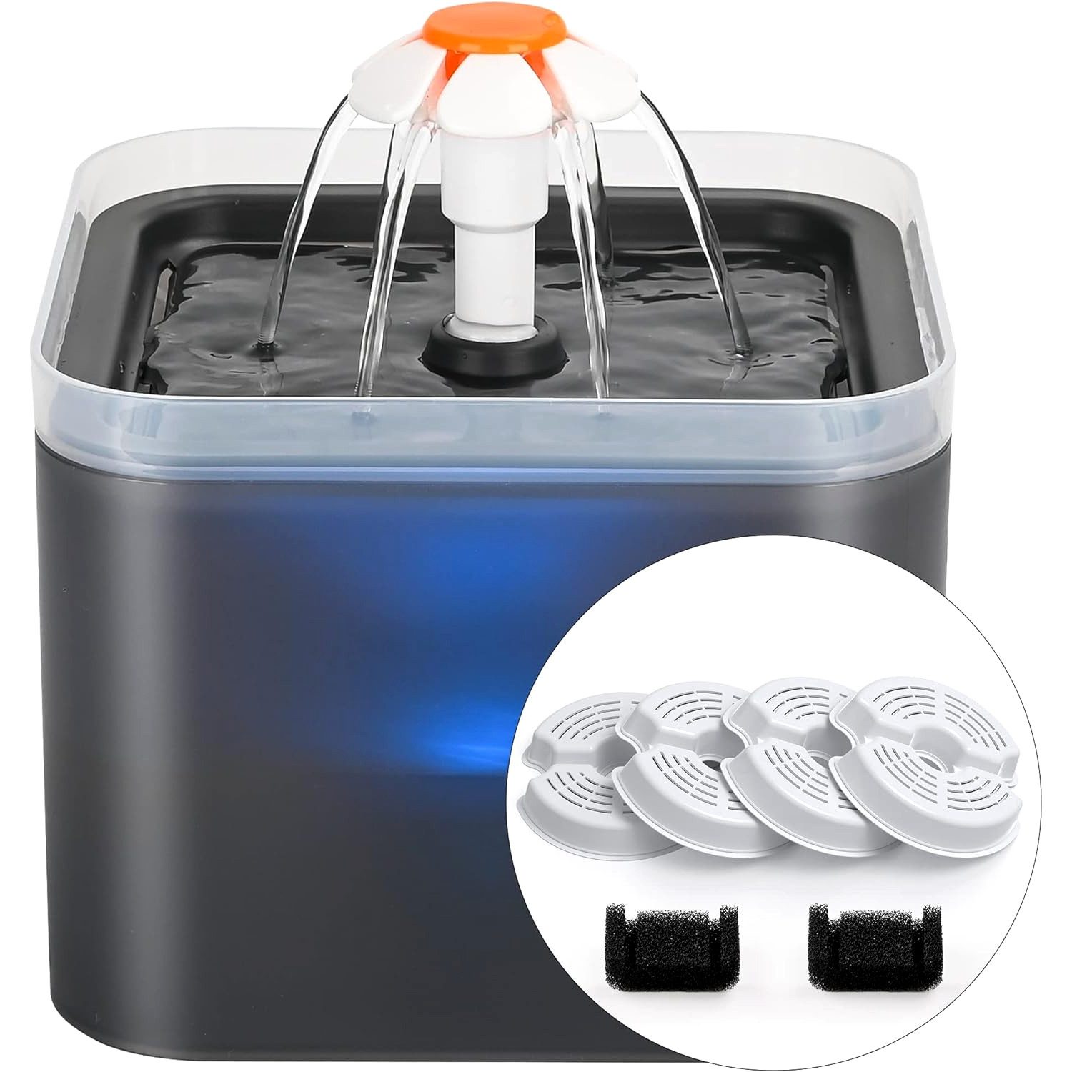 zggzerg Trinkbrunnen Hund LED Trinkautomat, Katzen Wasserspender leise (2L) günstig online kaufen