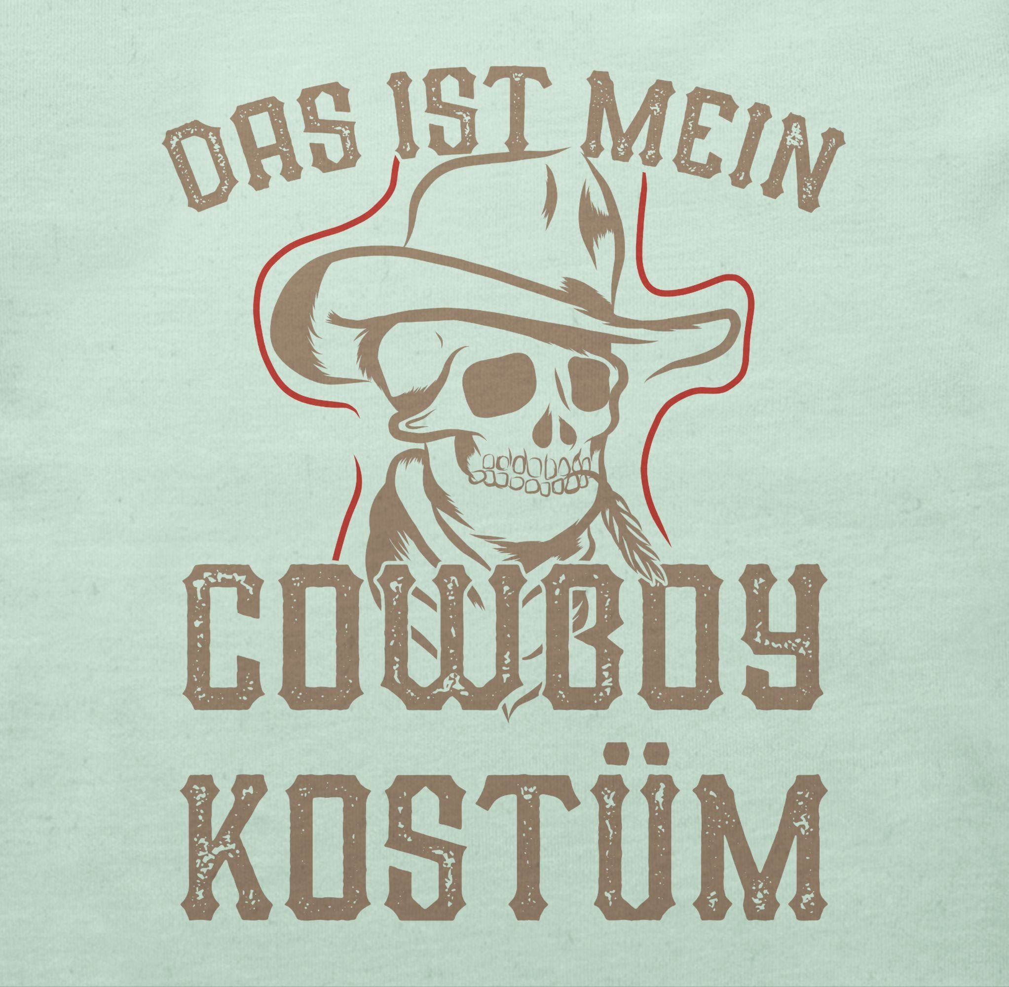 Shirtracer T-Shirt Das ist Cowboy Kostüm Skull - Mintgrün & 3 Fasching mein Karneval