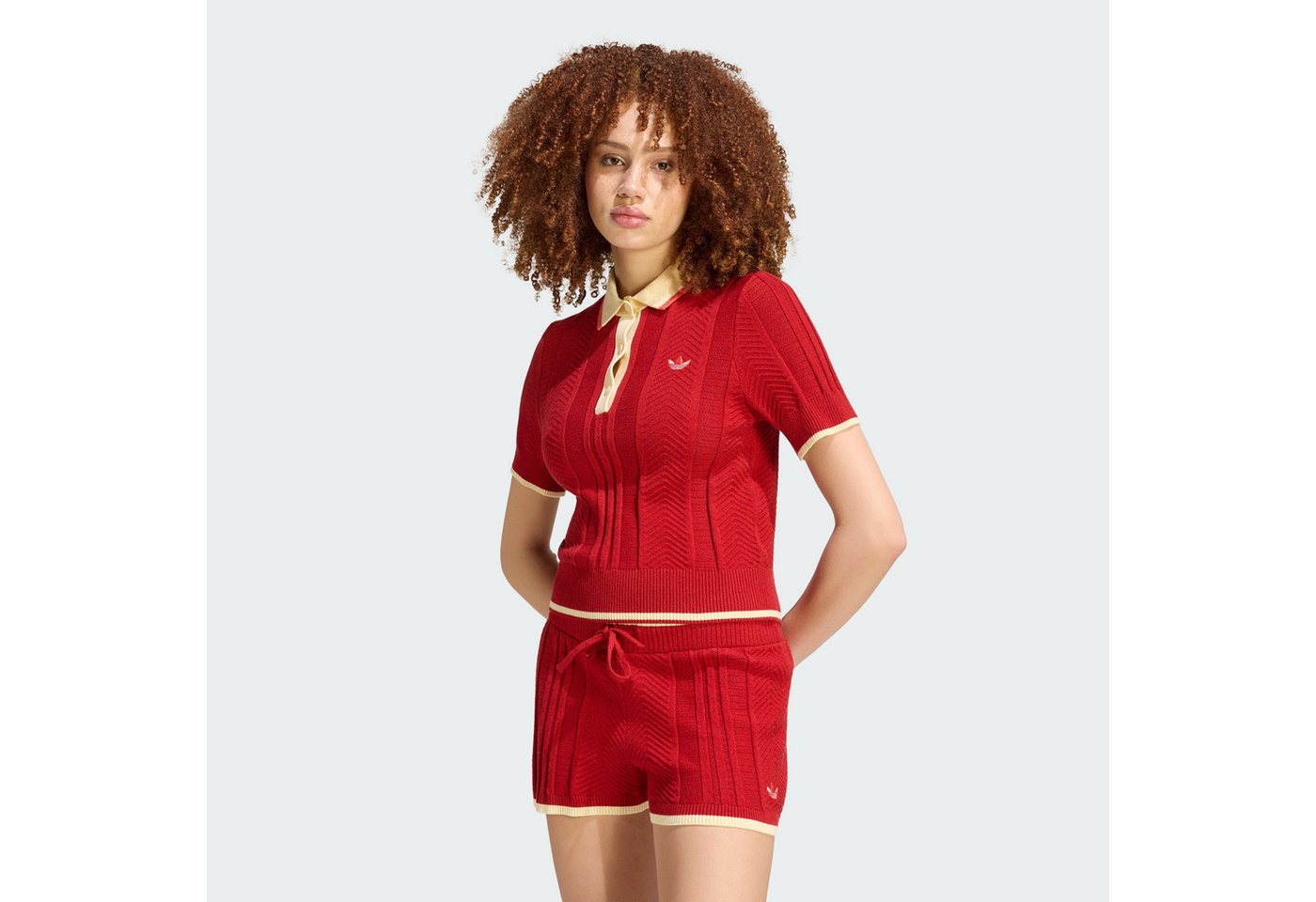 adidas Originals Poloshirt CALI POLOSHIRT, ZOPFMUSTER (1-tlg)