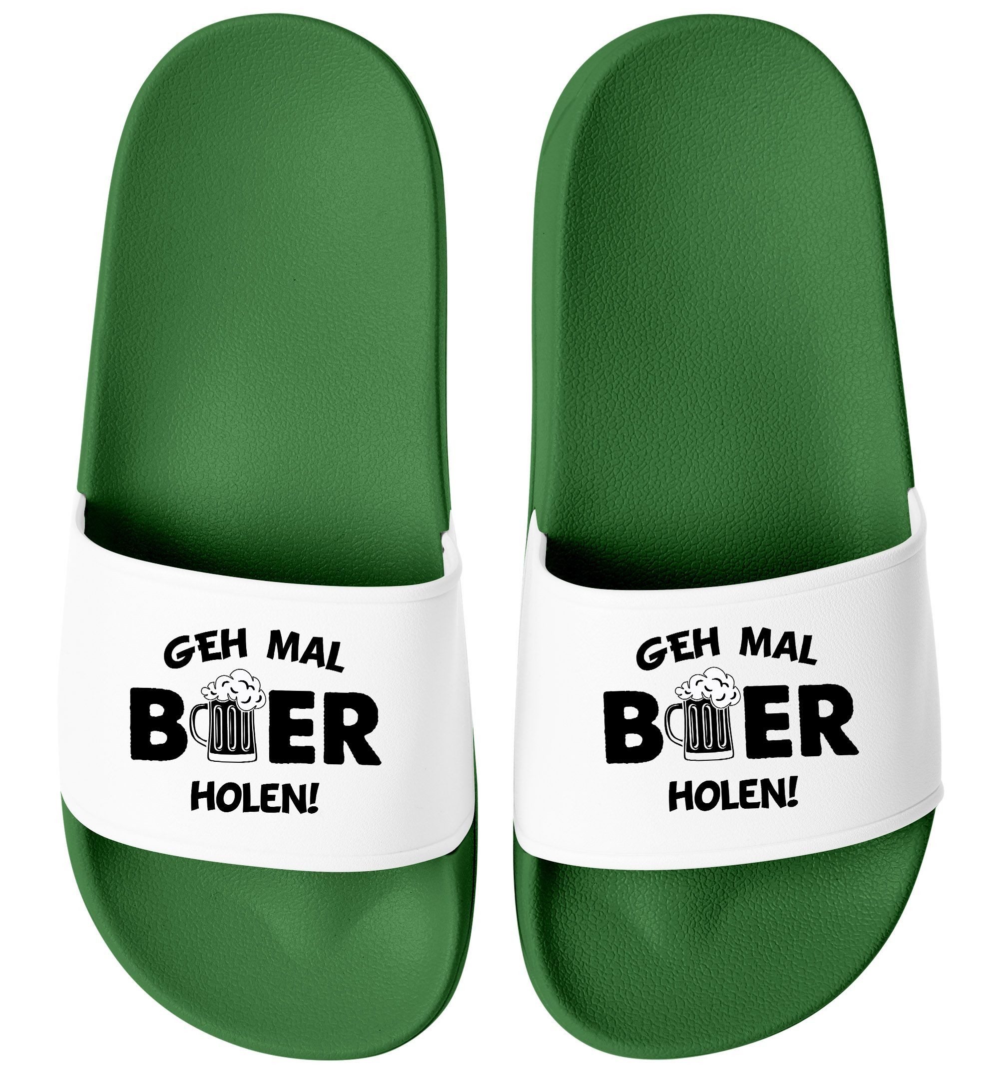 Badeschlappen Herren Malle Urlaub Spruch Bier Badelatschen Aufdruck Badesandale