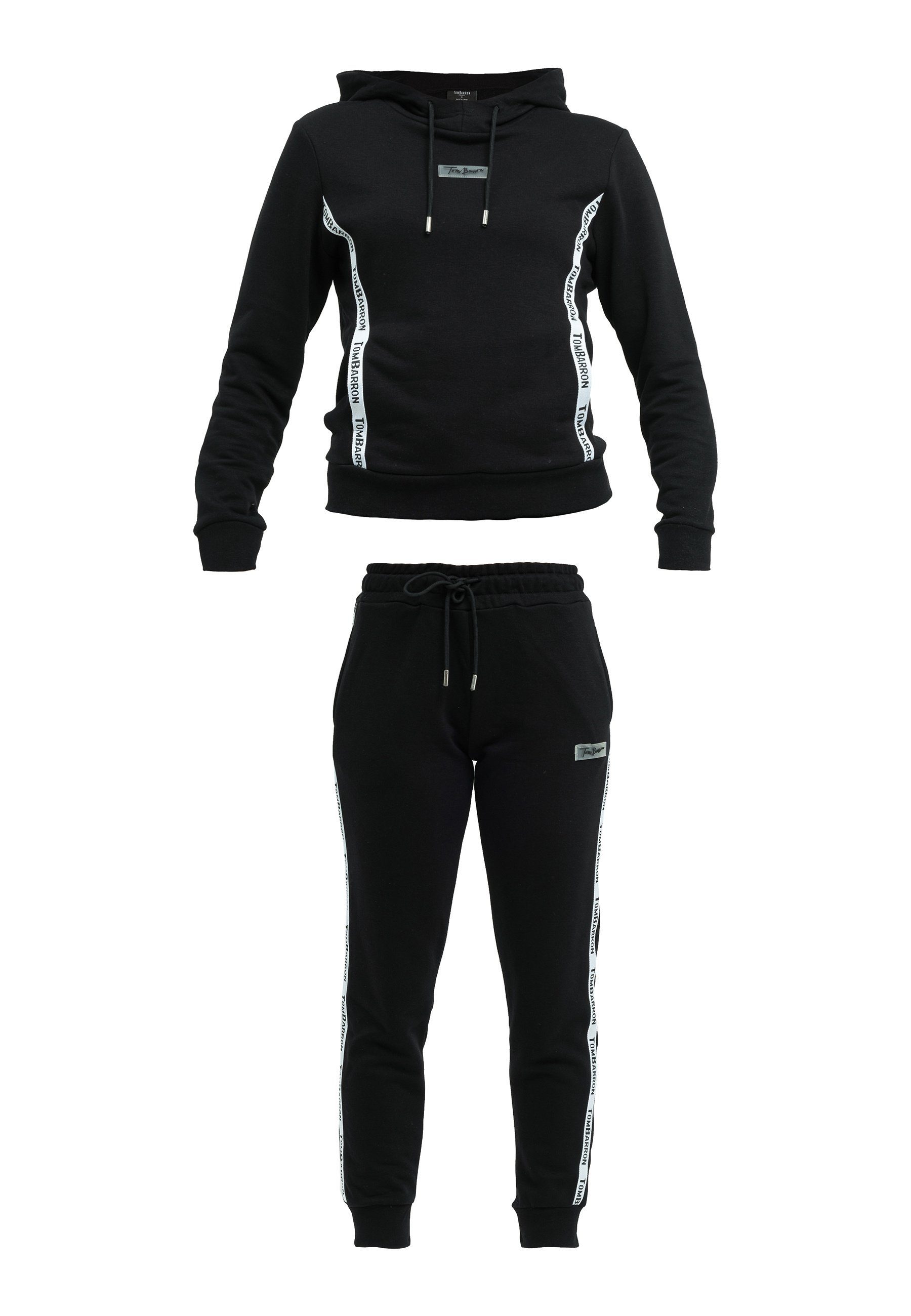 Tom Barron Freizeitanzug Tom Barron Line Pattern Sweatshirt Hoddie And Pant Set, mit sportivem Design