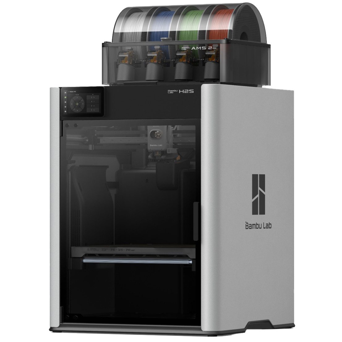 Bambu Lab 3D-Drucker Bambu Lab H2S AMS 2 Pro Combo 3D-Drucker, Geschlossene Bauweise mit aktiver Kammerheizung