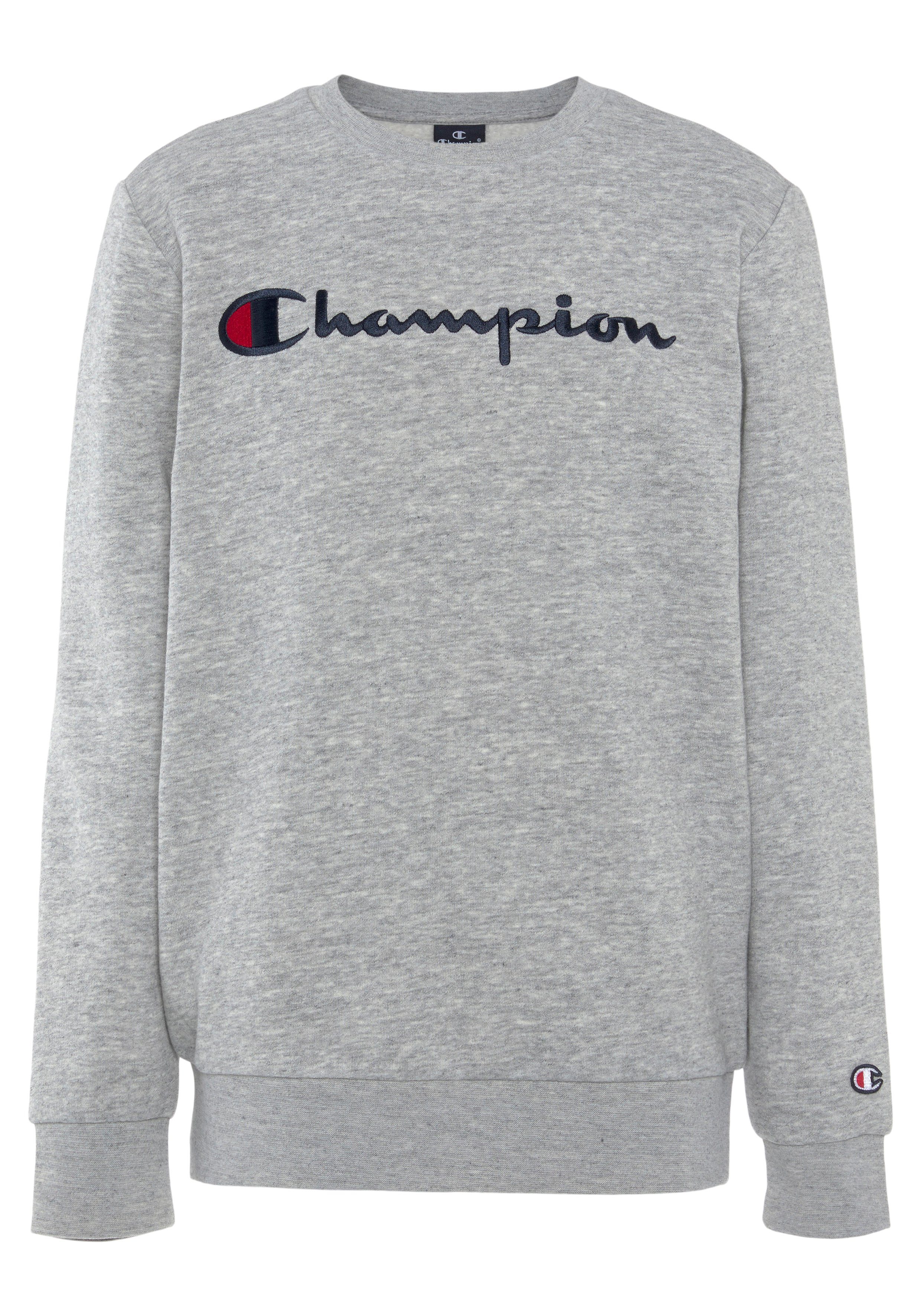 Sweatshirt large für - Crewneck mel Classic Kinder Champion Sweatshirt hellgrau Logo