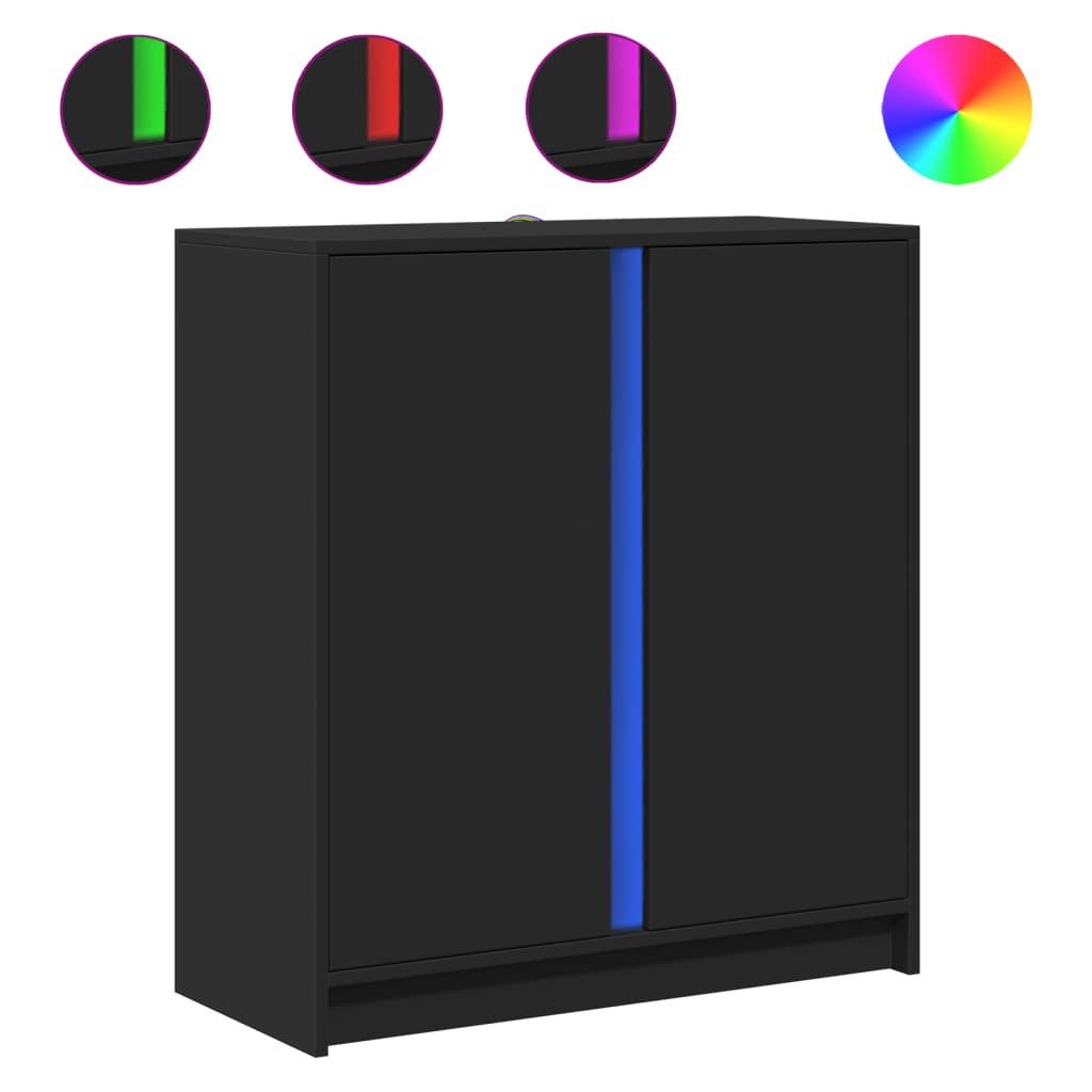 vidaXL Sideboard LED-Sideboard Schwarz 77x34x85 cm günstig online kaufen