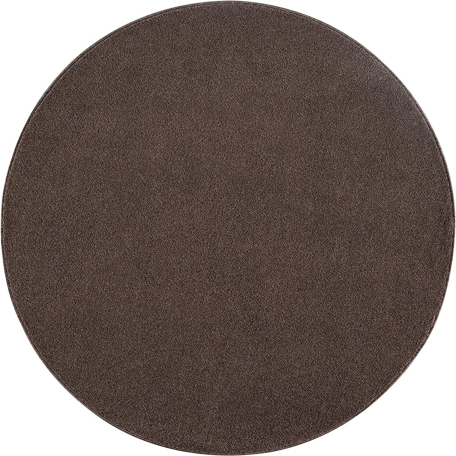 Jimri Teppich Lotus Wohnzimmer Teppich Einfarbig Kurzflor Läufer Uni, Rund, günstig online kaufen