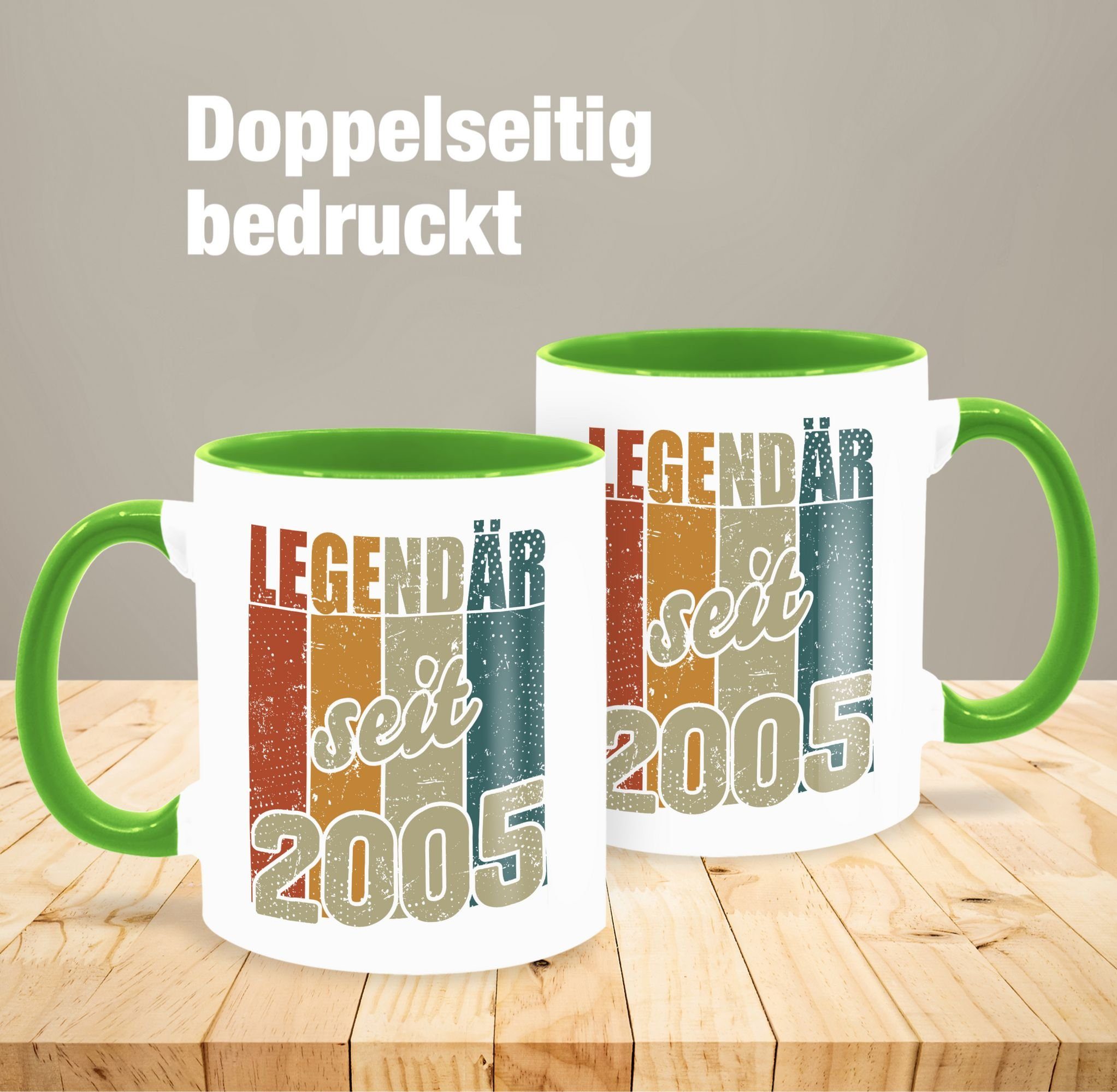 3 2005, Geburtstag Legendär Shirtracer Tasse Keramik, 18. Hellgrün Tasse seit