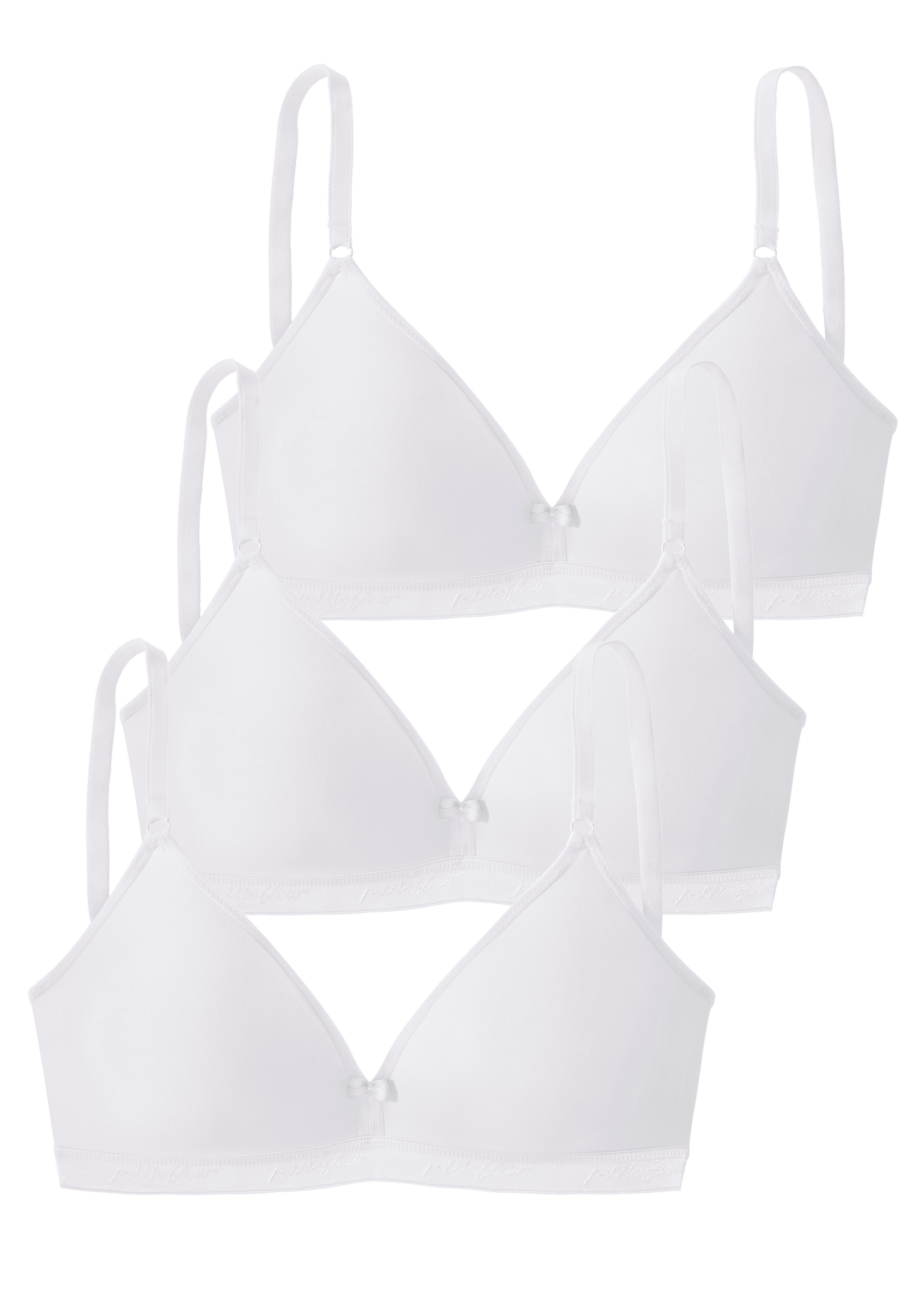 petite fleur by Lascana Bralette-BH, BH ohne Bügel, Baumwoll-BH (Packung, 3 Stück) in Triangel-Schnittform, bequemer BH – Bild 2 von 5