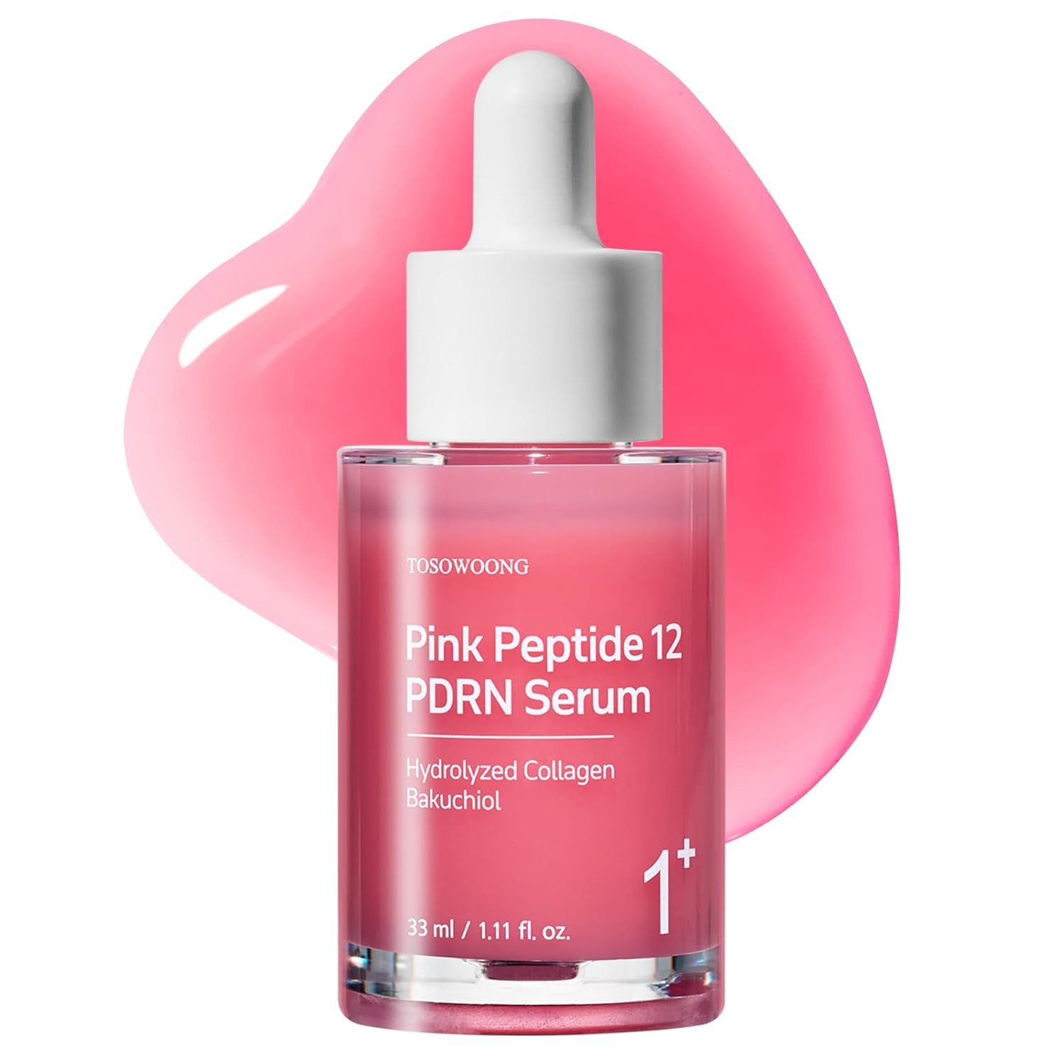 TOSOWOONG Gesichtsserum Pink Peptide 12 PDRN – 33 ml Sorgt für ein ebenmäßiges Hautbild und spendet intensive Feuchtigkeit, Korean Skincare mit PDRN & Peptiden
