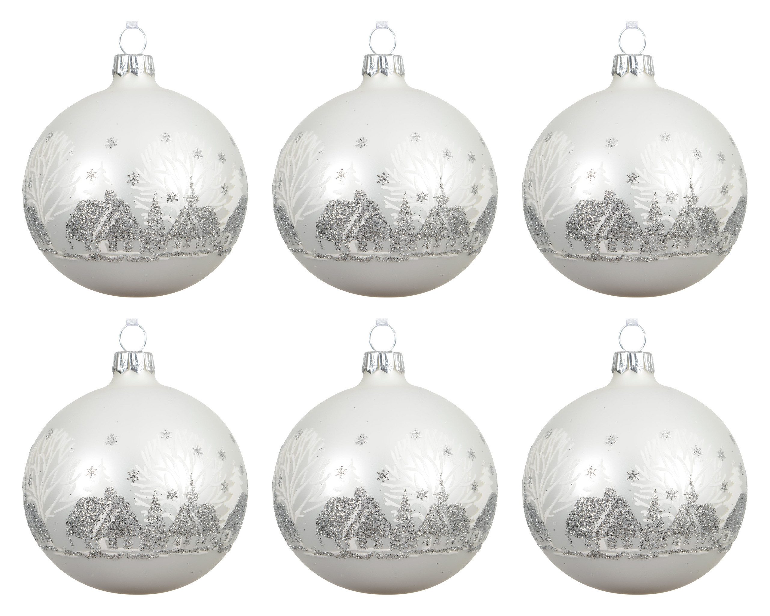 Kaemingk Weihnachtsbaumkugel, Weihnachtskugeln Glas 8cm Winterdorf günstig online kaufen