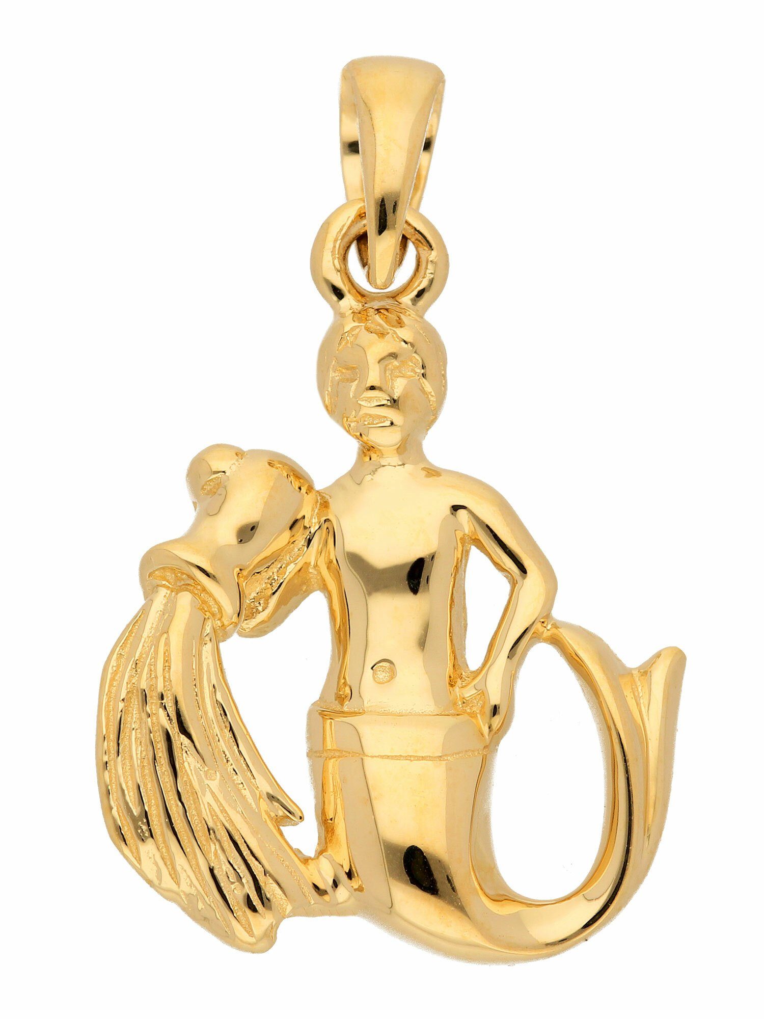 Adelia´s Kettenanhänger 585 Gold Sternzeichen Anhänger Wassermann,  Goldschmuck für Damen & Herren