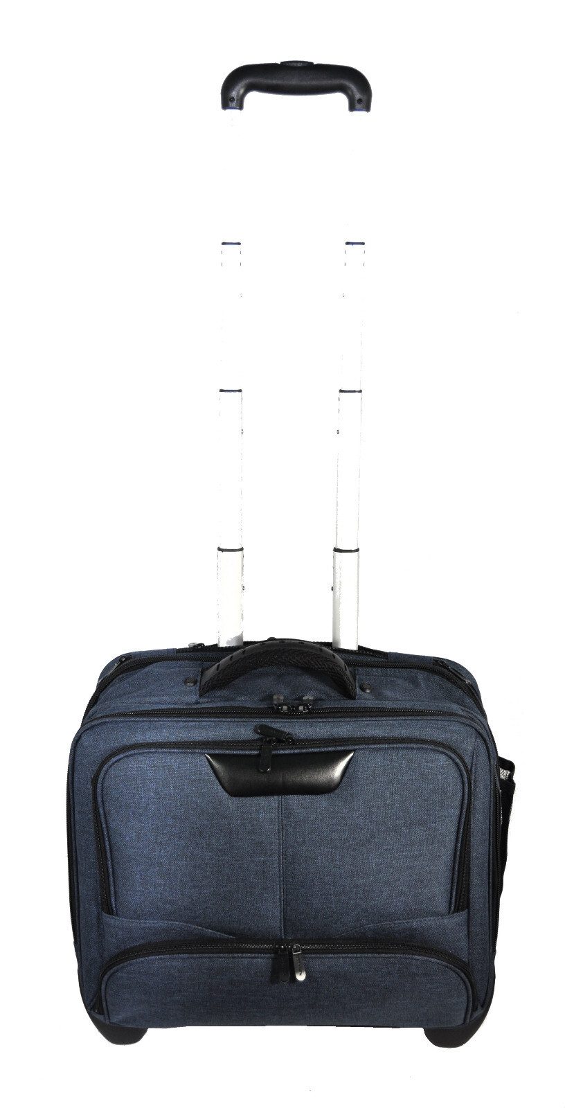 Dermata Business-Trolley Laptoptasche Pilotenkoffer mit Trolley / Rollen, vielseitig und robust, 2 Rollen