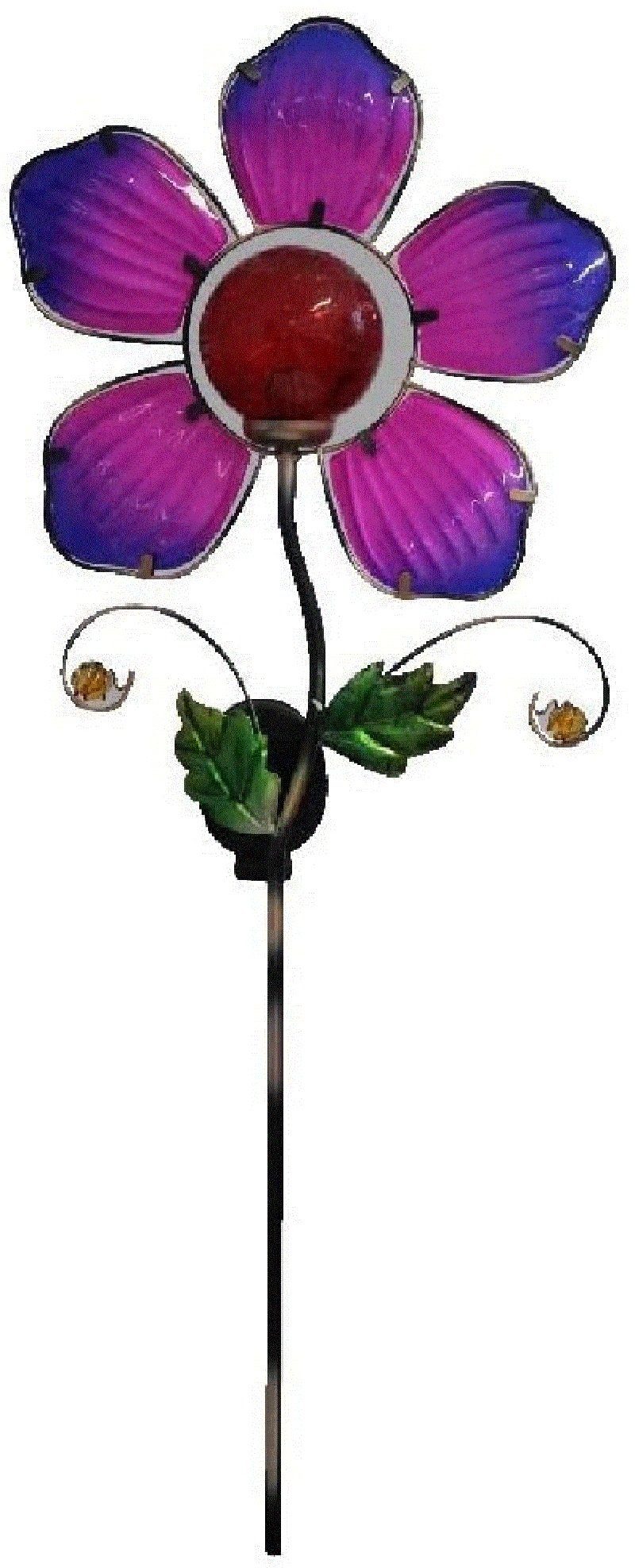 Luna24 simply great ideas... LED Solarleuchte Solar Gartenstecker Blume in lila, Gartenstecker Blume, Solarbeleuchtet
