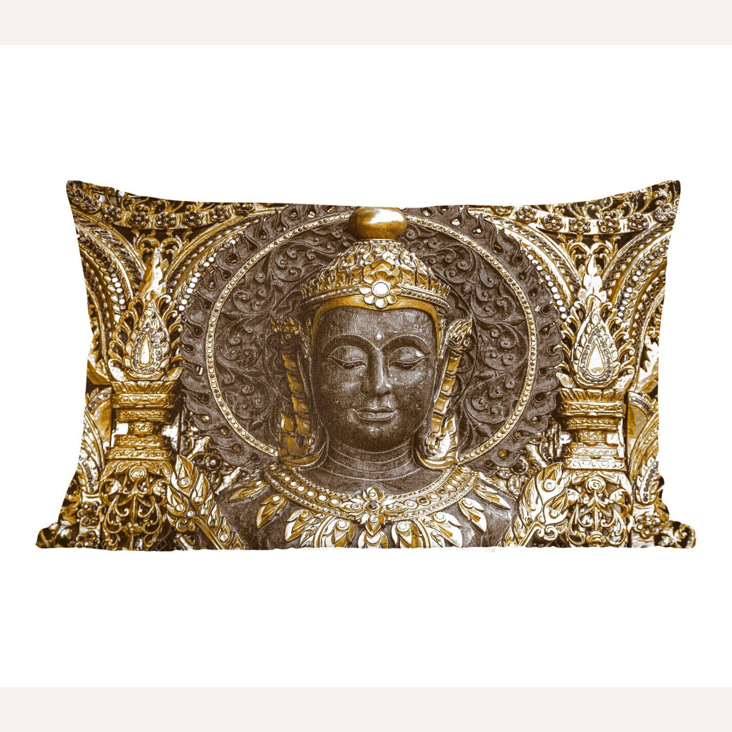 MuchoWow Dekokissen Buddha - Gesicht - Steine, Wohzimmer Dekoration, Zierkissen, Dekokissen mit Füllung, Schlafzimmer
