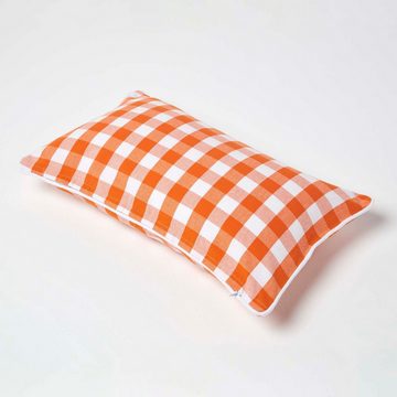 Kissenbezüge Orange karierter Kissenbezug 30 x 50 cm aus 100% Baumwolle, Homescapes