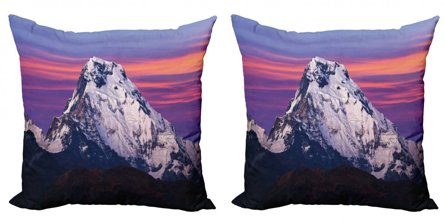 Kissenbezüge Modern Accent Doppelseitiger Digitaldruck, Abakuhaus (2 Stück), Nepal Himalaya im Sonnenuntergang