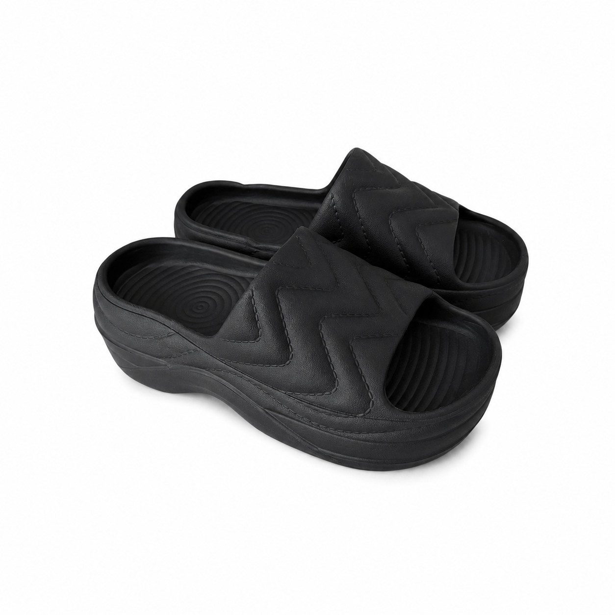 VewoTex Damen Pantoletten » Badelatschen mit Wellenmuster » Badepantolette (1 Paar, Kein Set) Badeschuhe mit dicker Sohle » Slipper