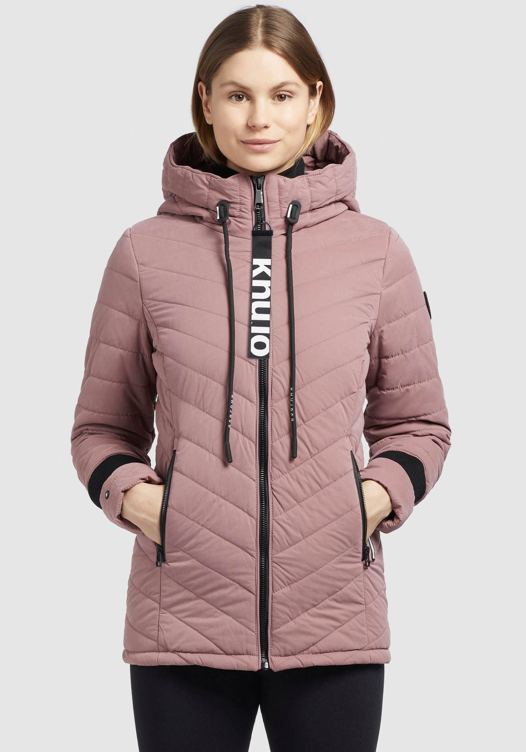 khujo Steppjacke PATT2 PEACHED mit kontrastfarbigen Details