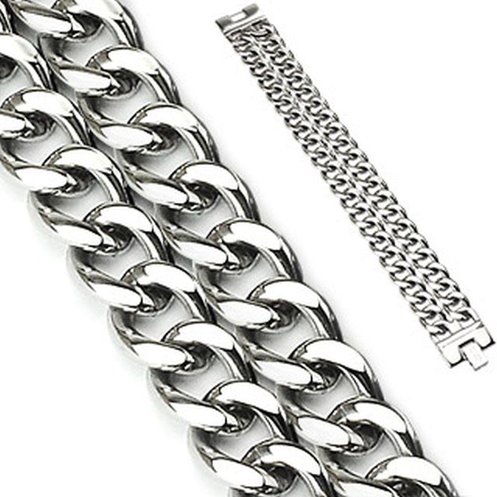 Armband aus Armband Armband, Armschmuck BUNGSA (1 1-tlg), Bracelet Unisex zweireihig Edelstahl Silber