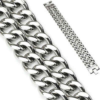 BUNGSA Armband Armband zweireihig Silber aus Edelstahl Unisex (1 Armband, 1-tlg), Bracelet Armschmuck
