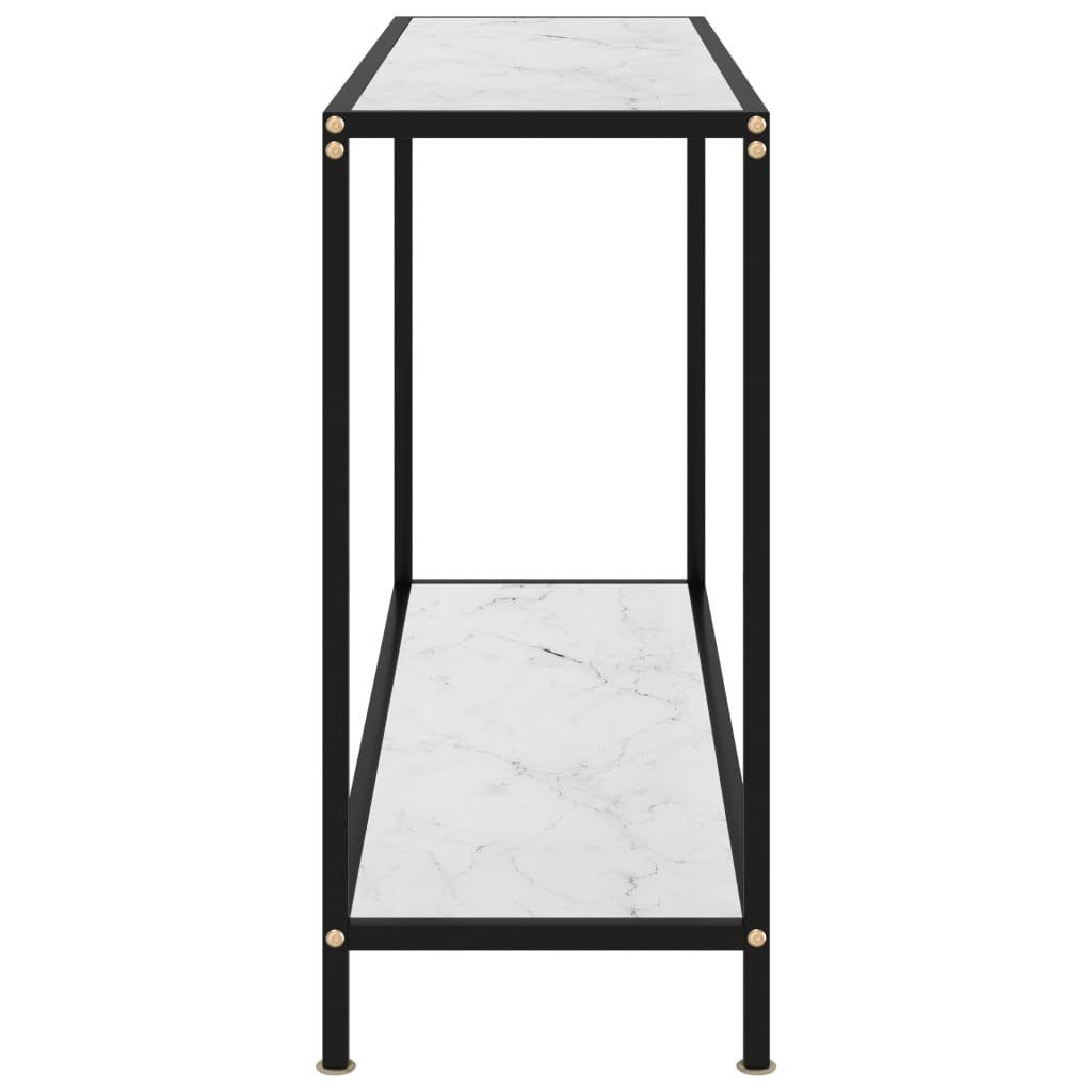 furnicato (1-St) 120x35x75 Weiß cm Beistelltisch Hartglas Konsolentisch